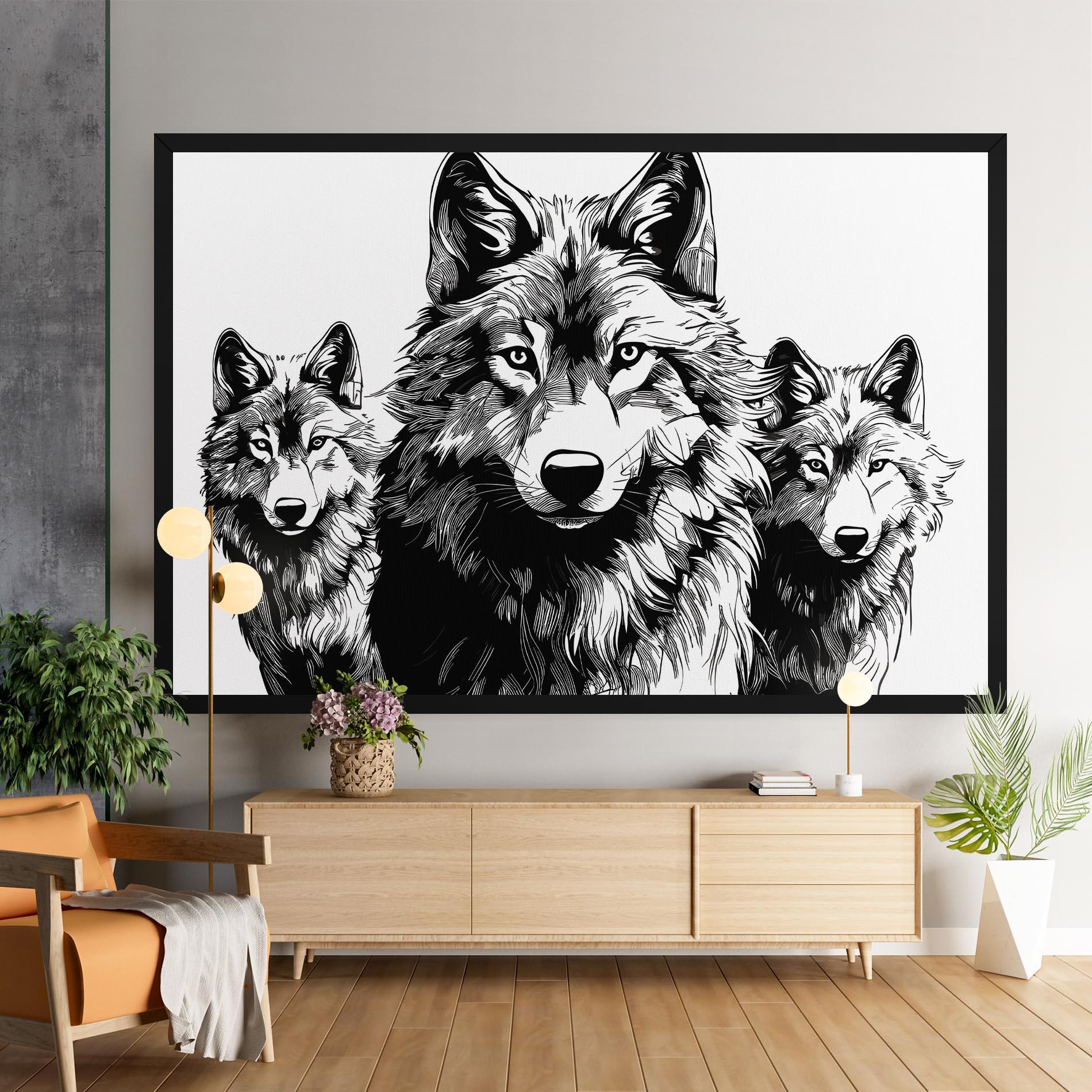 Tablou Canvas 3 Wolves mockup 9