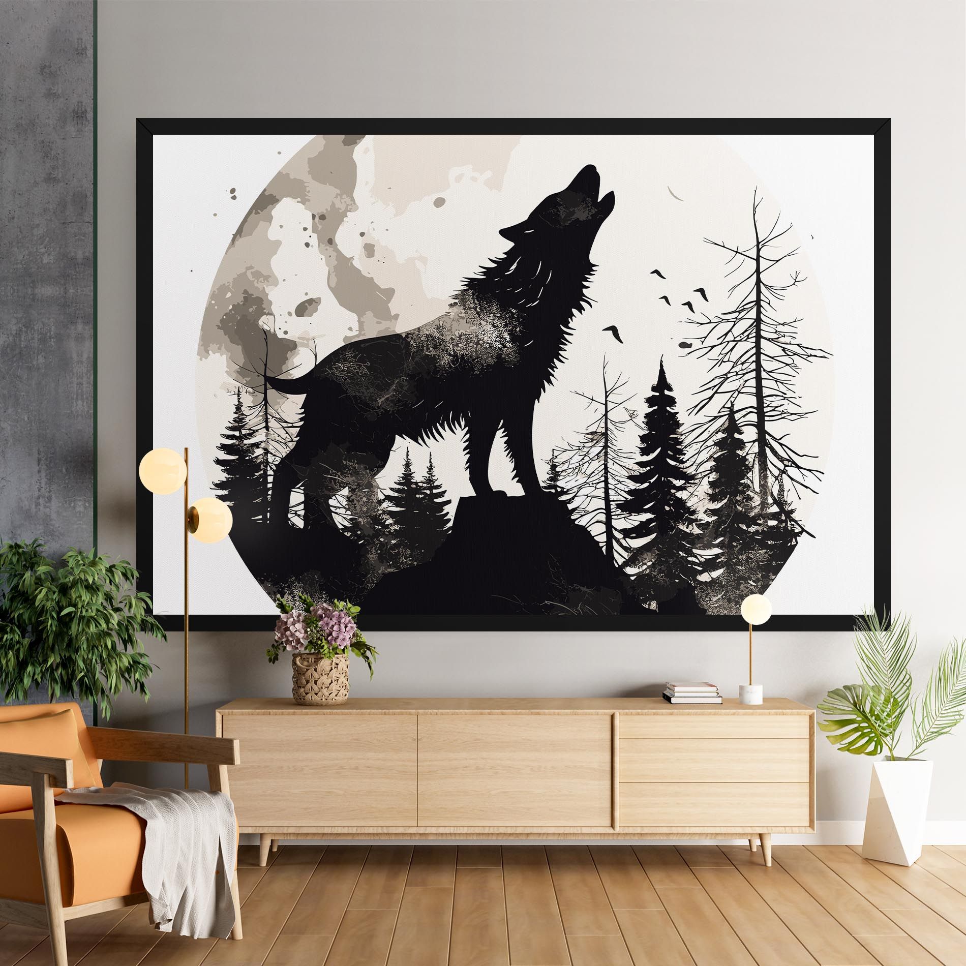 Black On Cream Wolf mockup 9