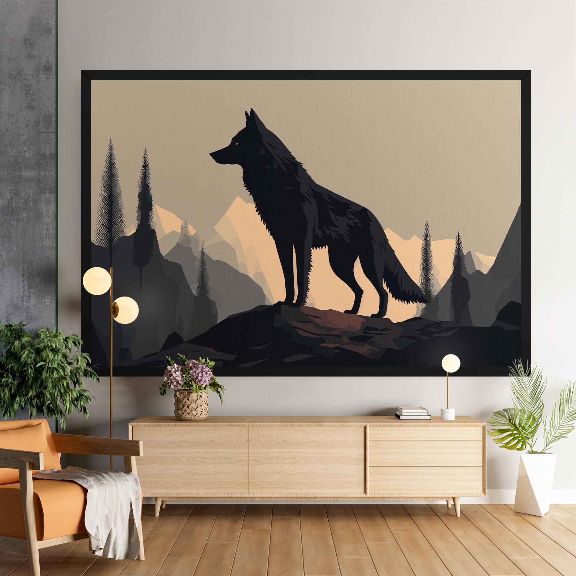 Tablou Canvas Black Wolf mockup 9