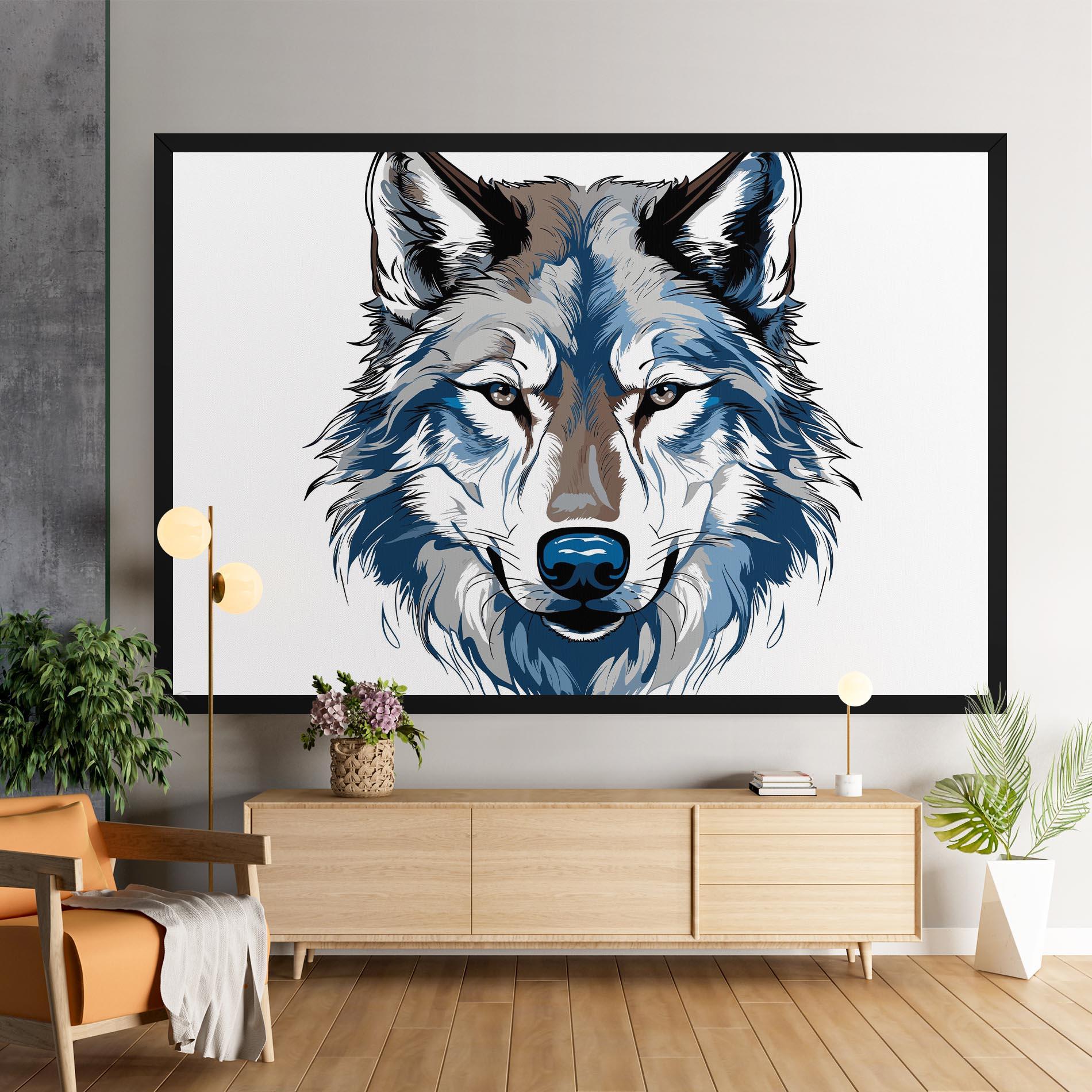 Tablou Canvas Blue Wolf Head mockup 9