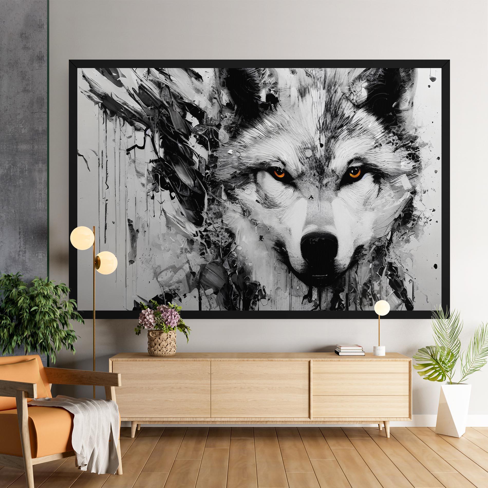 Tablou Canvas Grey Wolf Portrait mockup 9