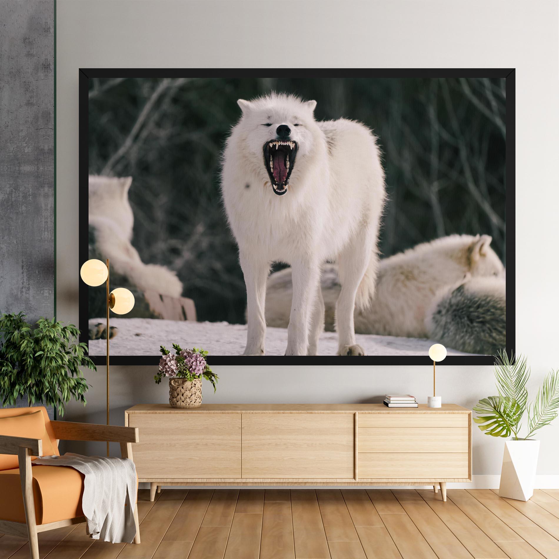 Tablou Canvas Laughing White Wolf mockup 9