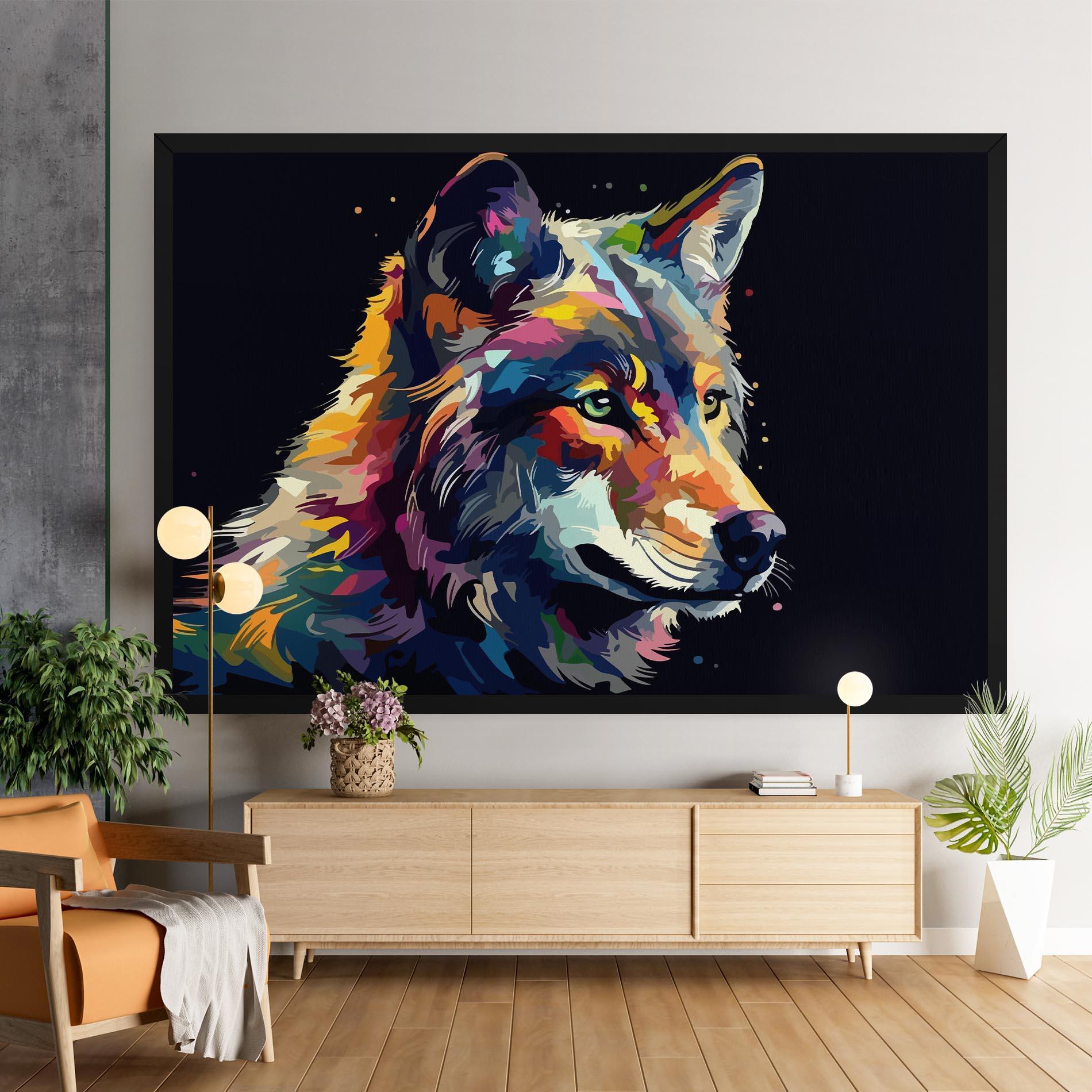 Tablou Canvas Painted Wolf mockup 9