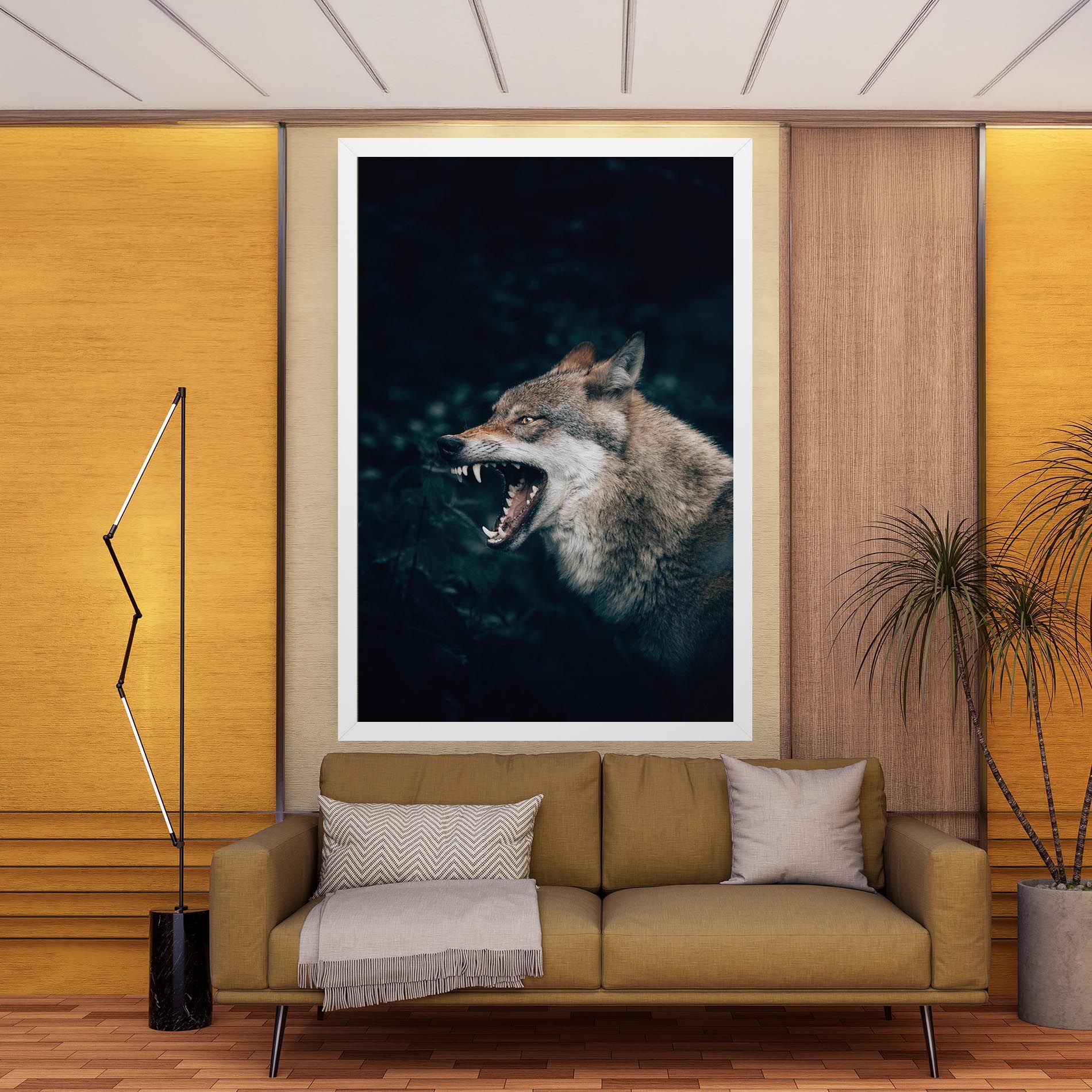 Angry Wolf In The Forest mockup 9