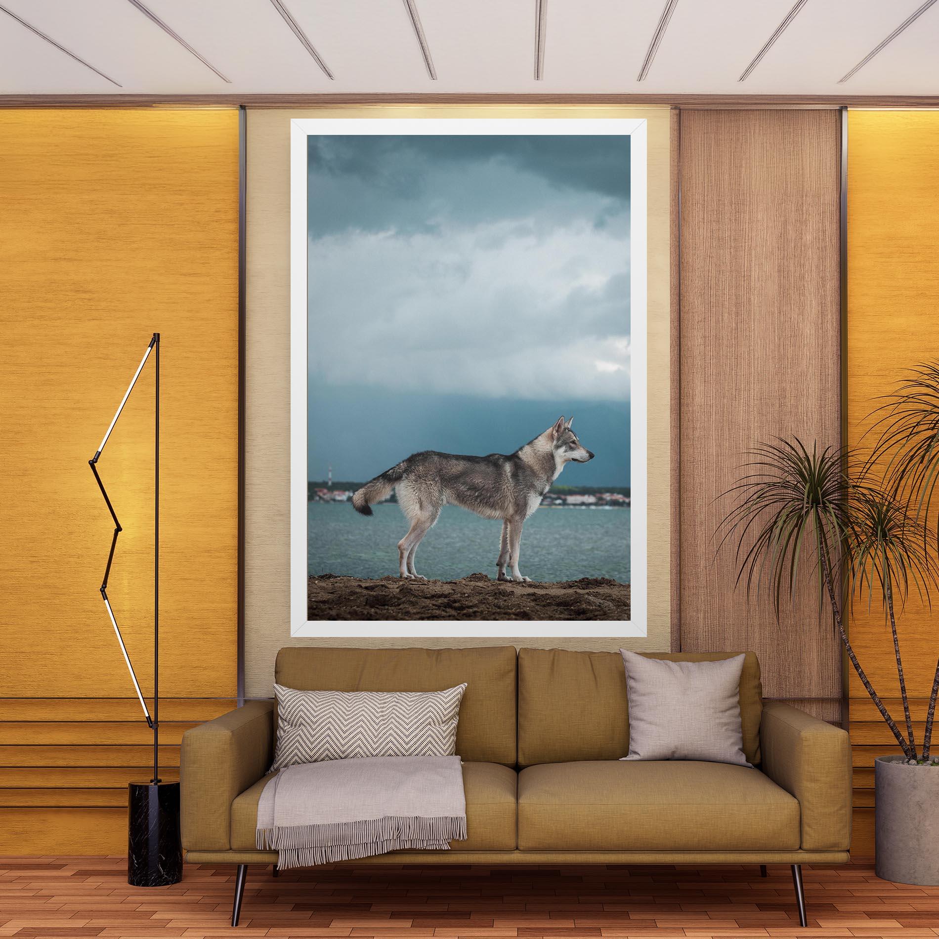 Tablou Canvas Grey Wolf Looking mockup 9