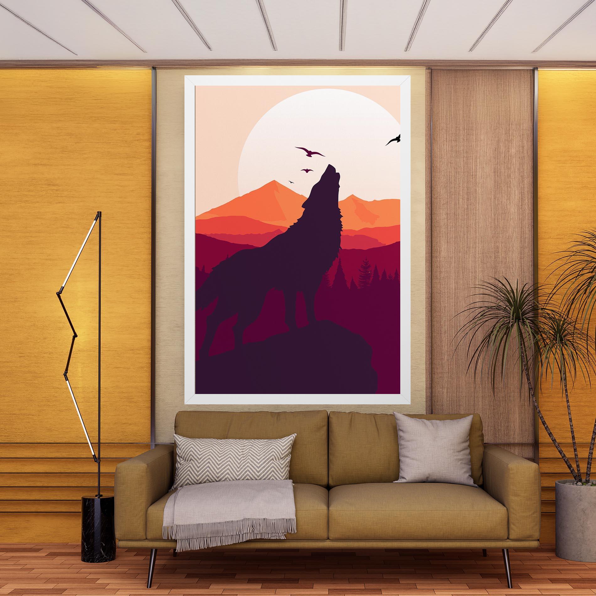 Tablou Canvas Wolf Pink Moon mockup 9