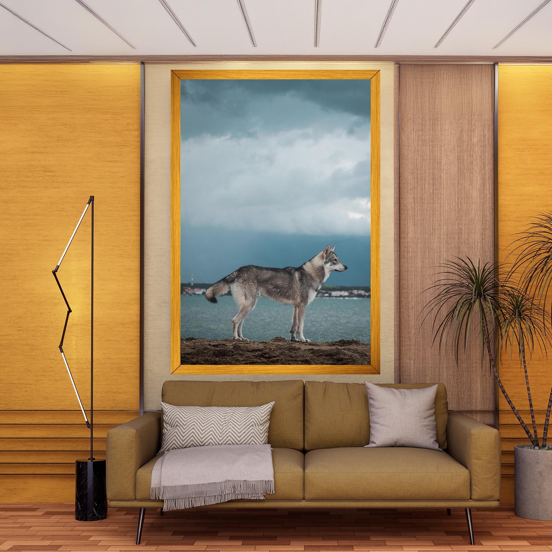 Tablou Canvas Grey Wolf Looking mockup 9