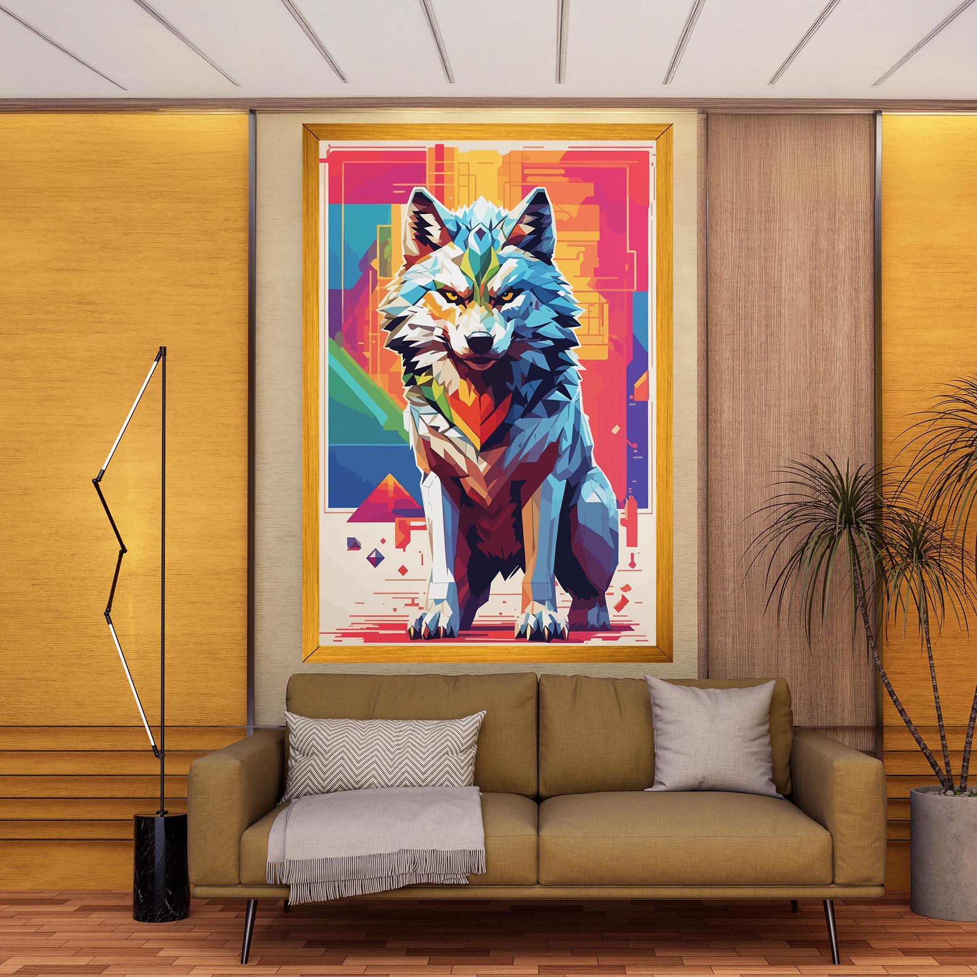 Tablou Canvas Wolf Character mockup 9