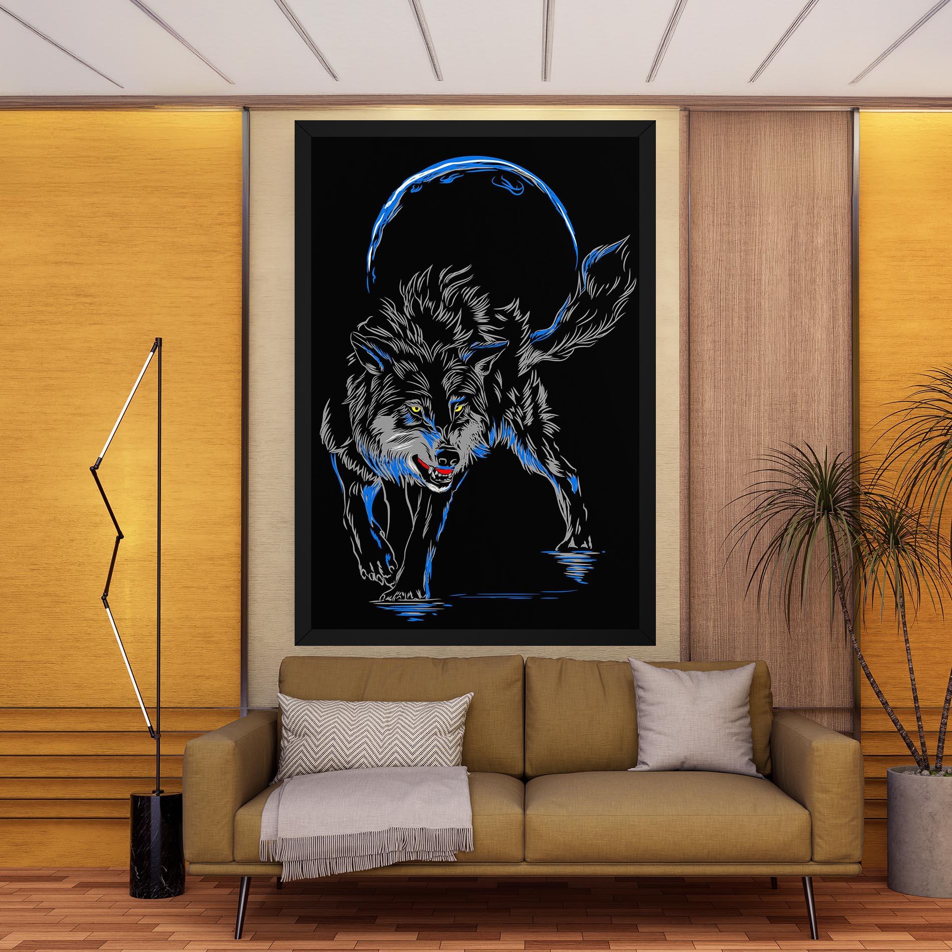 Tablou Canvas Grey Blue Wolf mockup 9