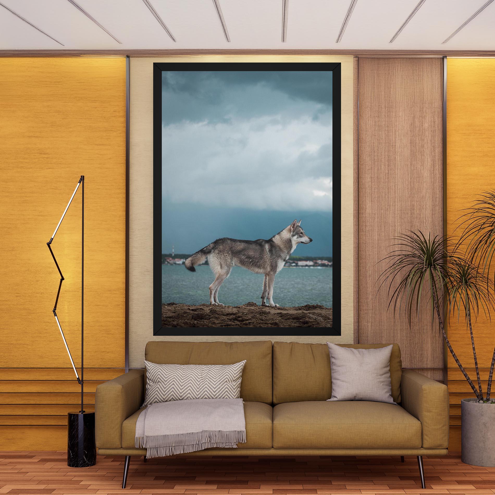 Tablou Canvas Grey Wolf Looking mockup 9