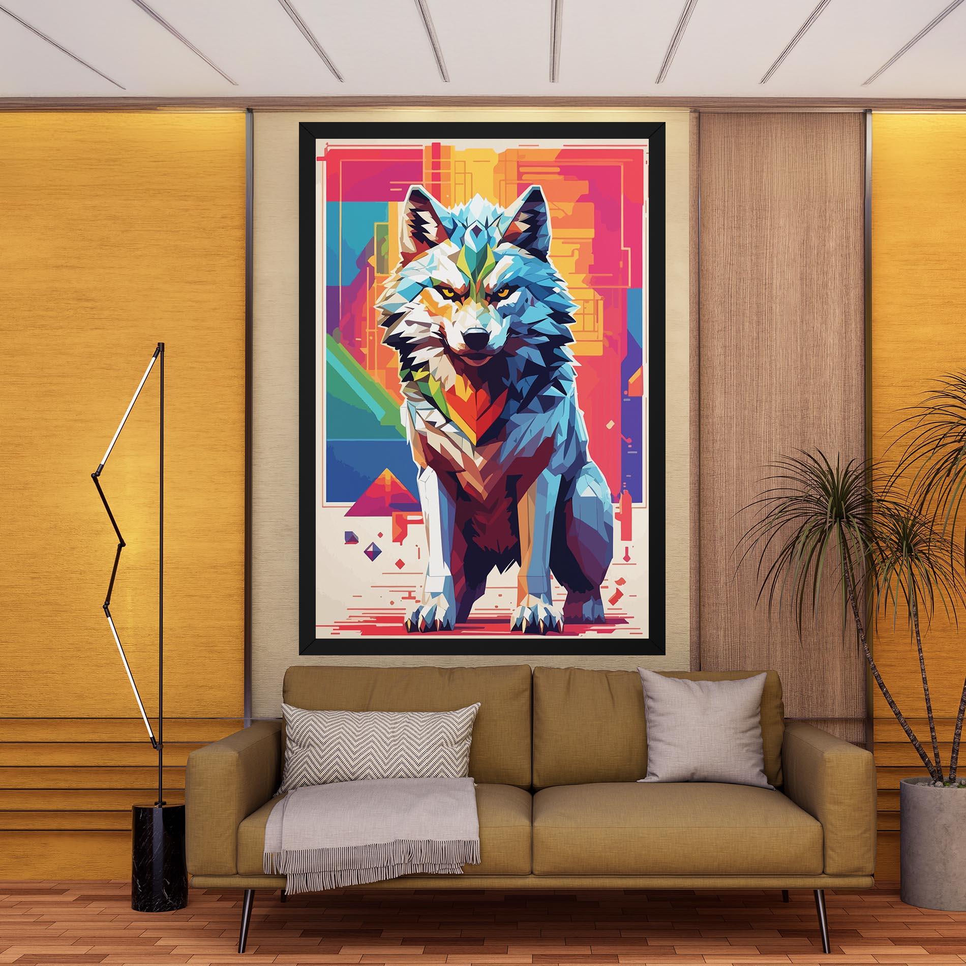 Tablou Canvas Wolf Character mockup 9