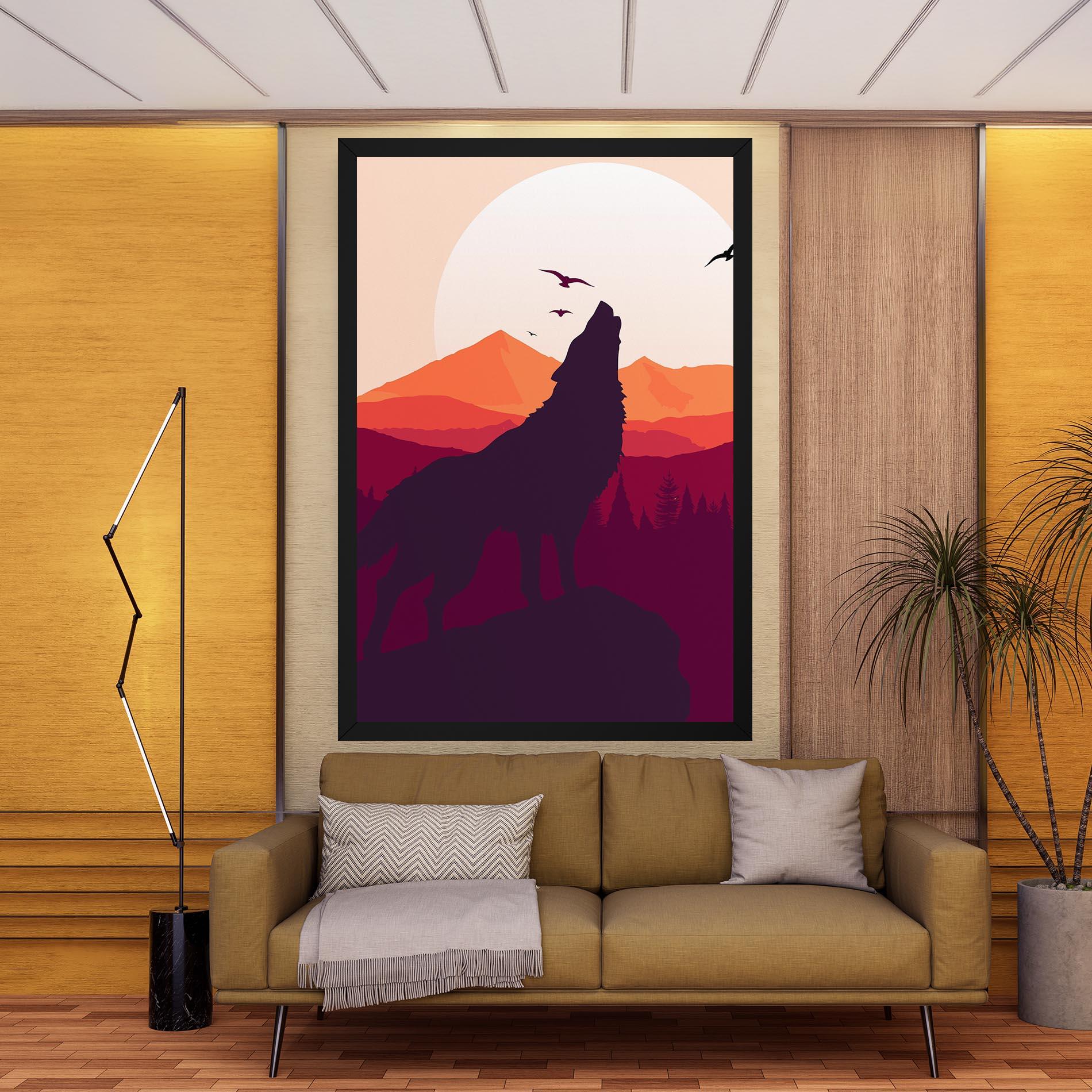 Tablou Canvas Wolf Pink Moon mockup 9