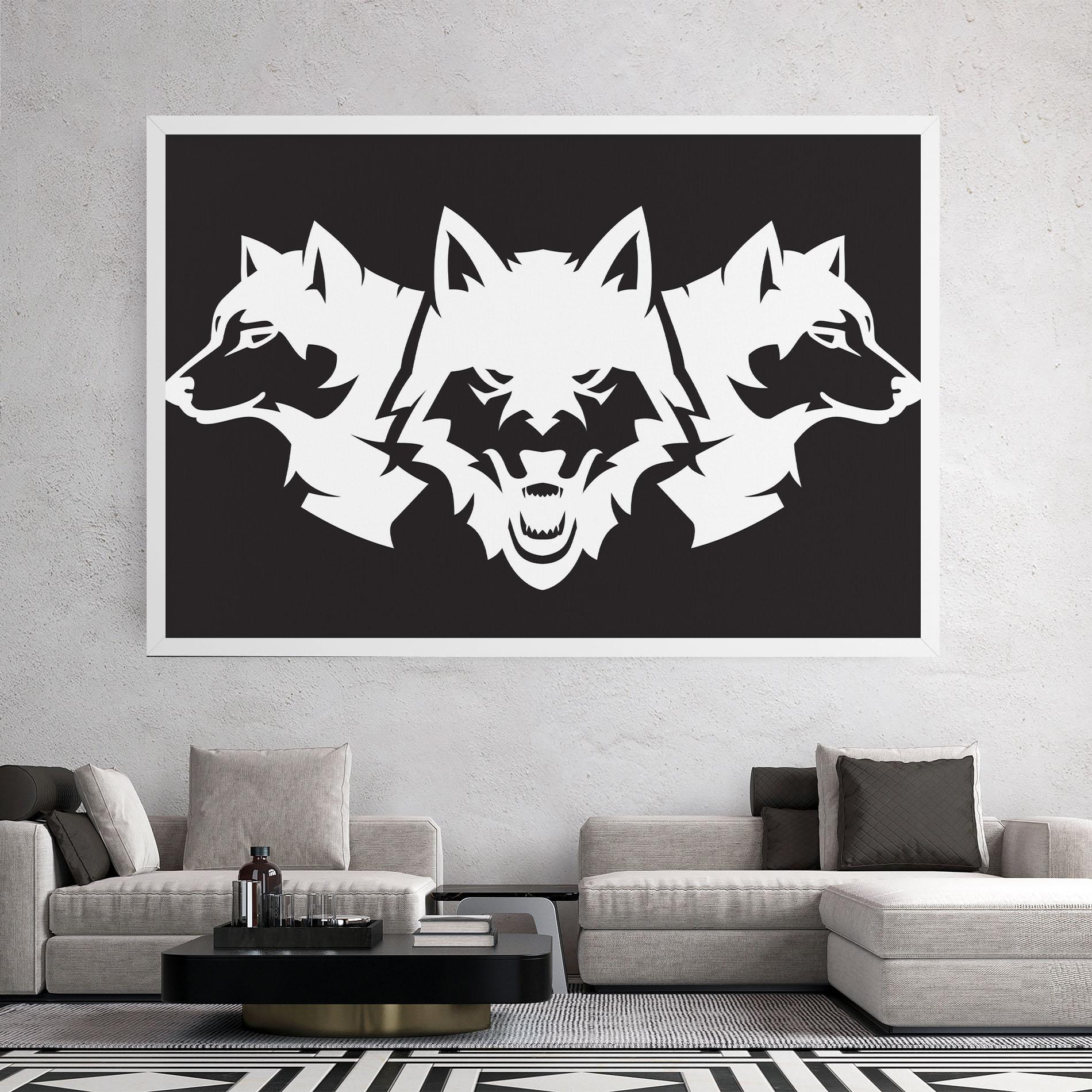 Tablou Canvas 3 Wolf Heads mockup 2