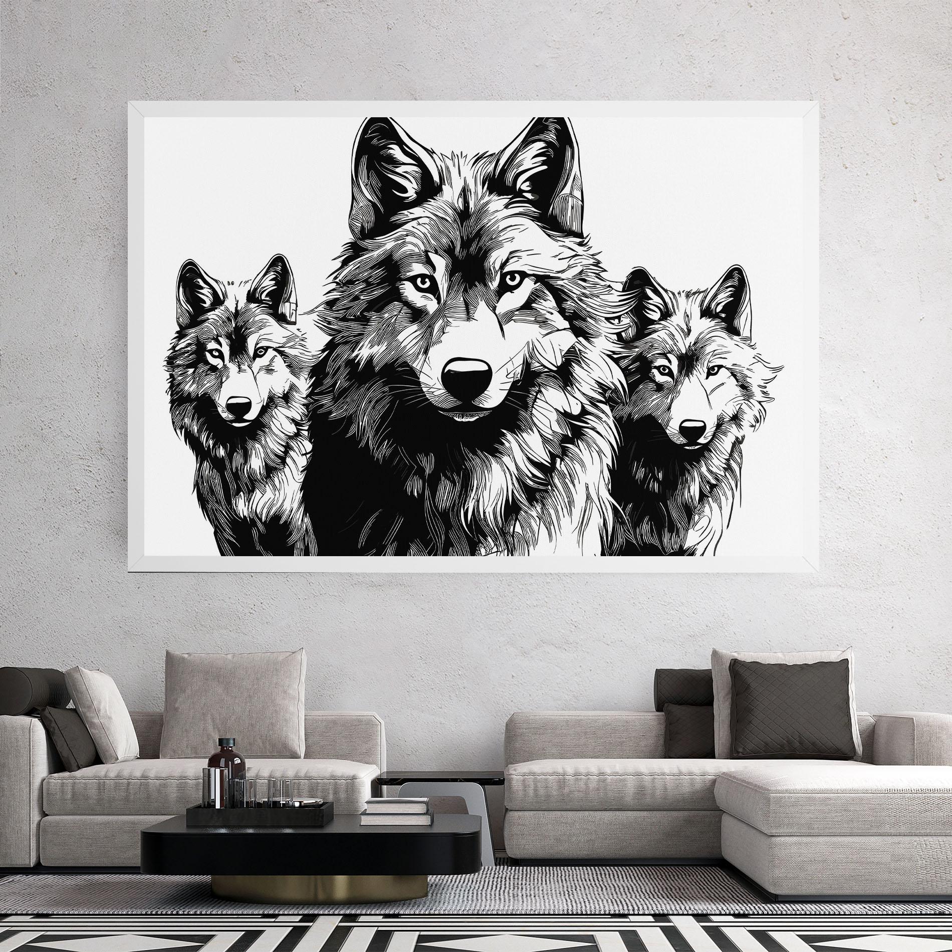 Tablou Canvas 3 Wolves mockup 2