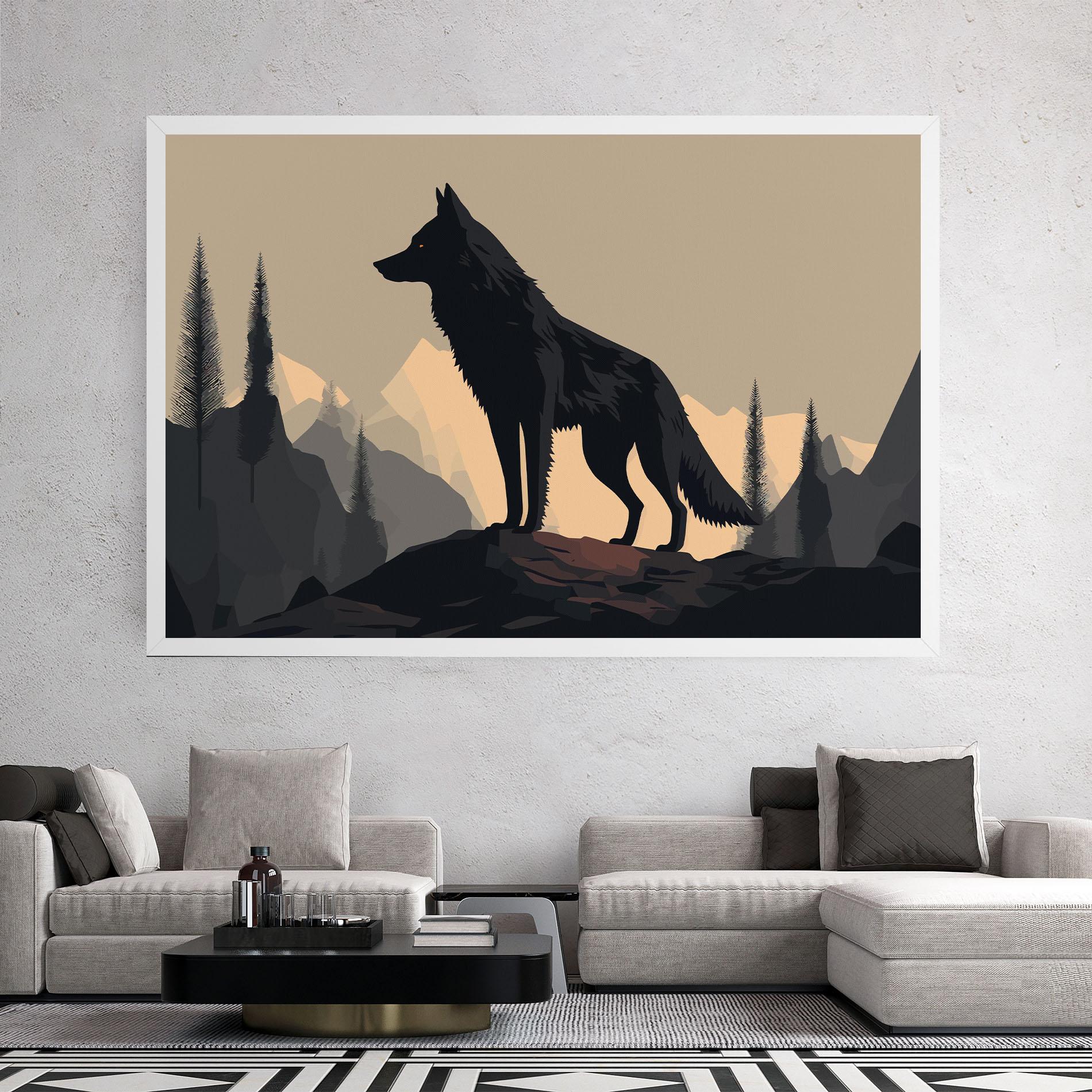 Tablou Canvas Black Wolf mockup 2