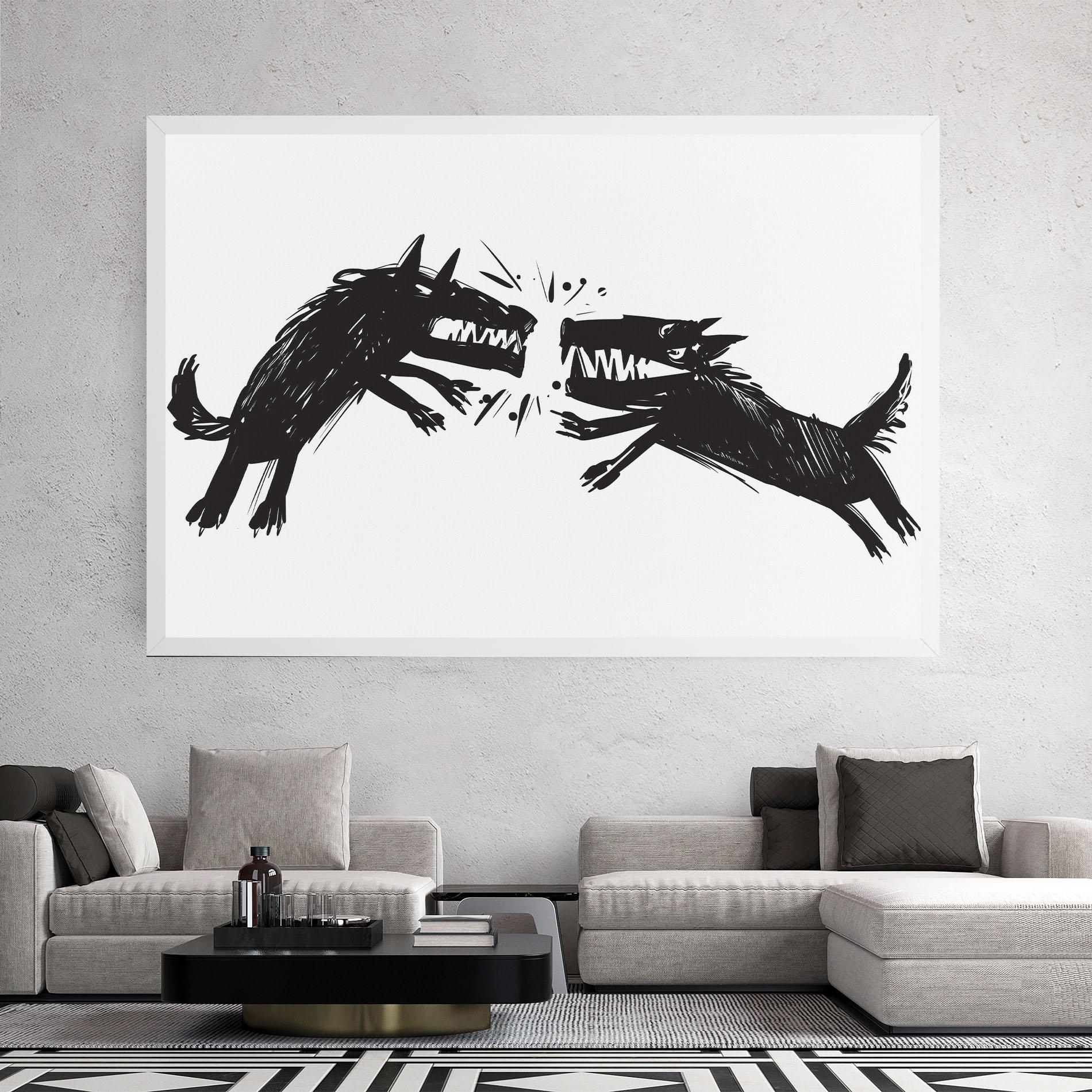 Tablou Canvas Black Wolves mockup 2