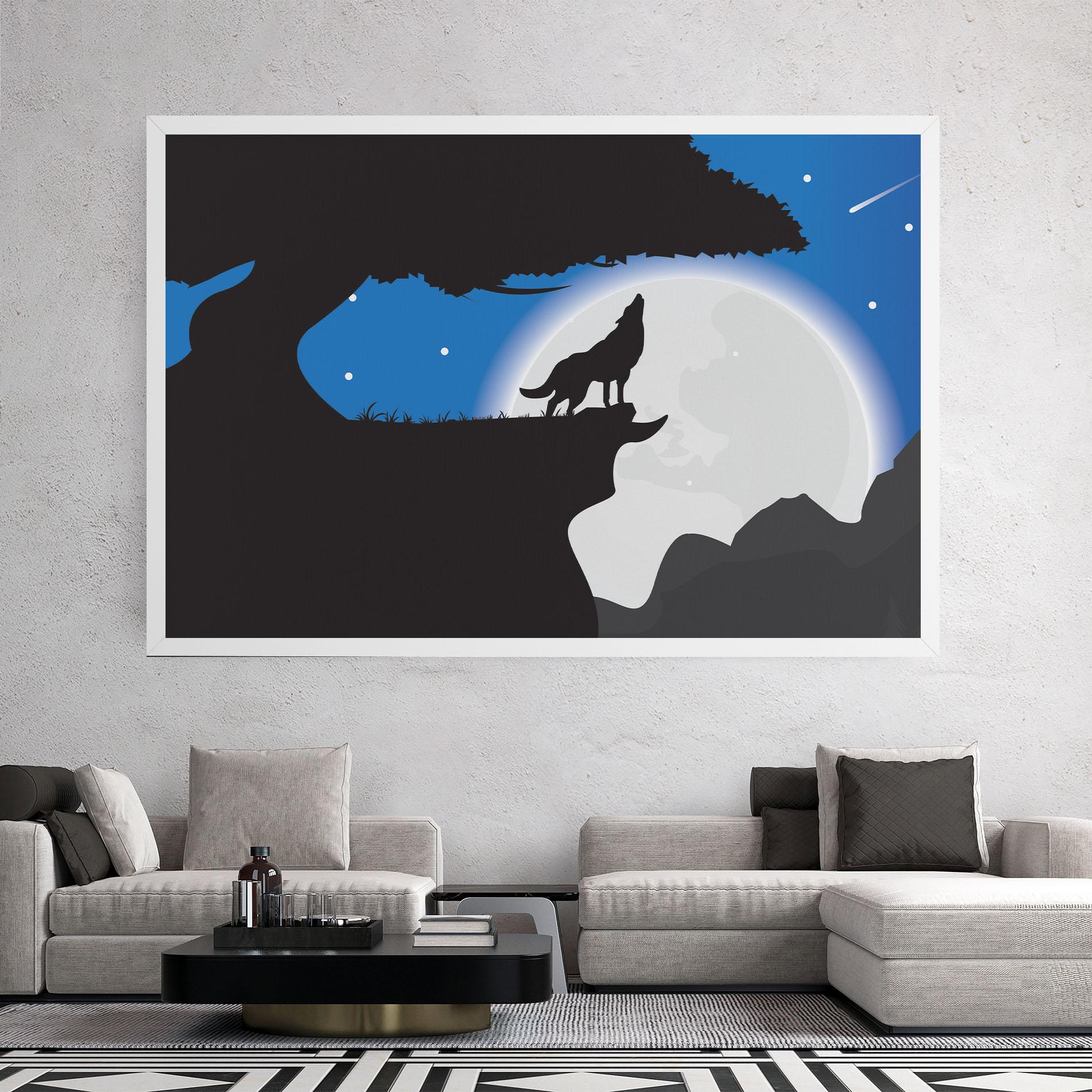 Tablou Canvas Blue Light Wolf mockup 2
