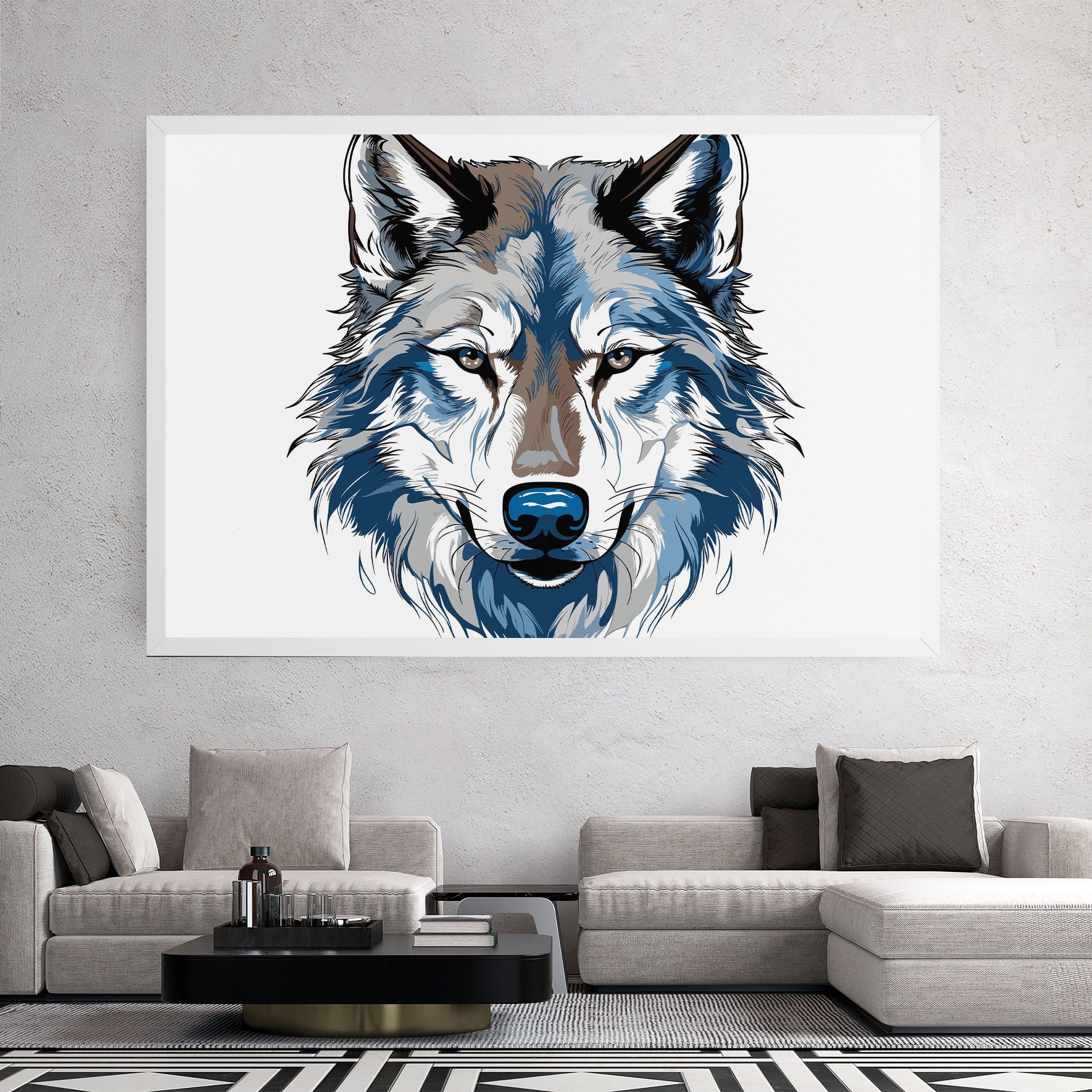 Blue Wolf Head mockup 2