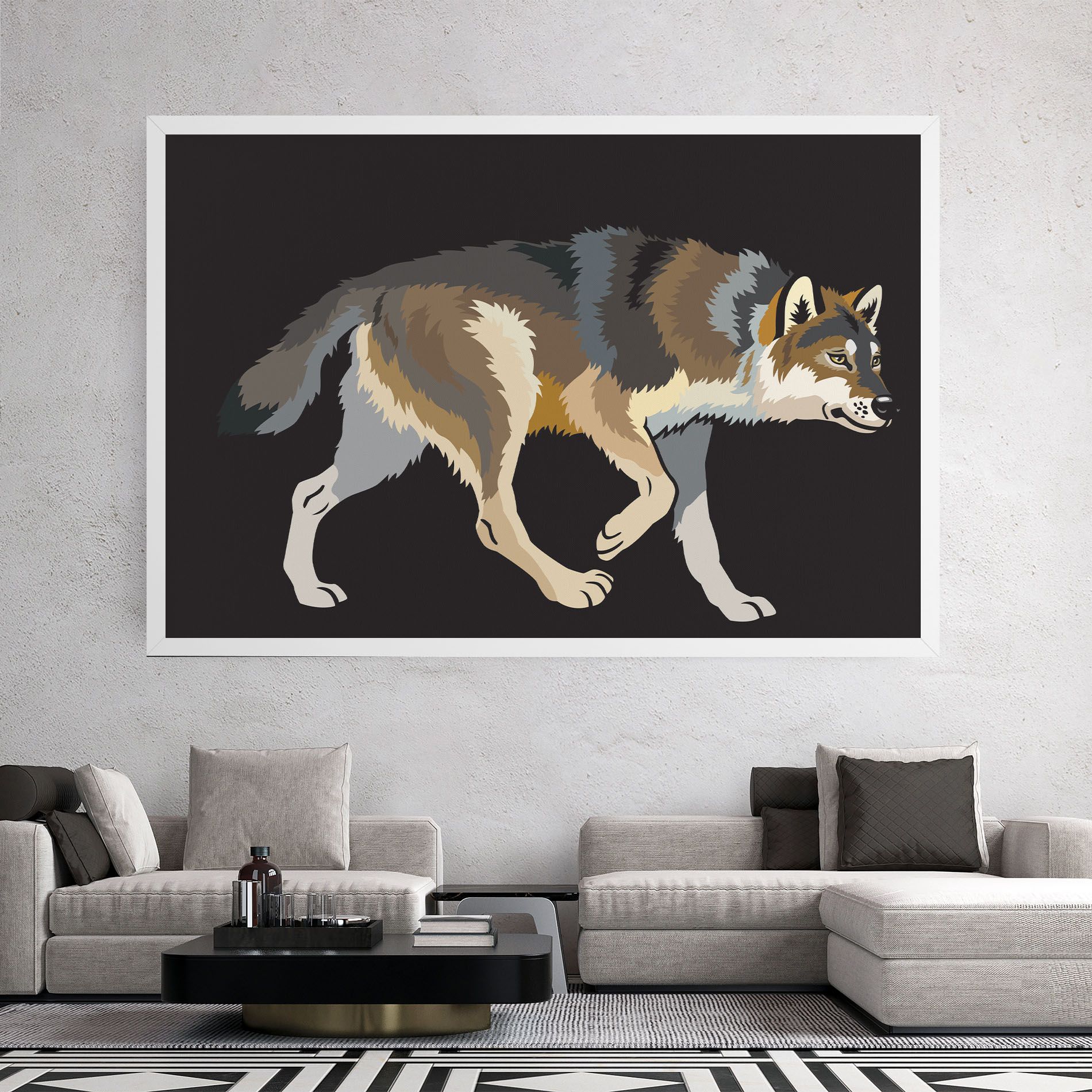 Cartoon Wolf mockup 2