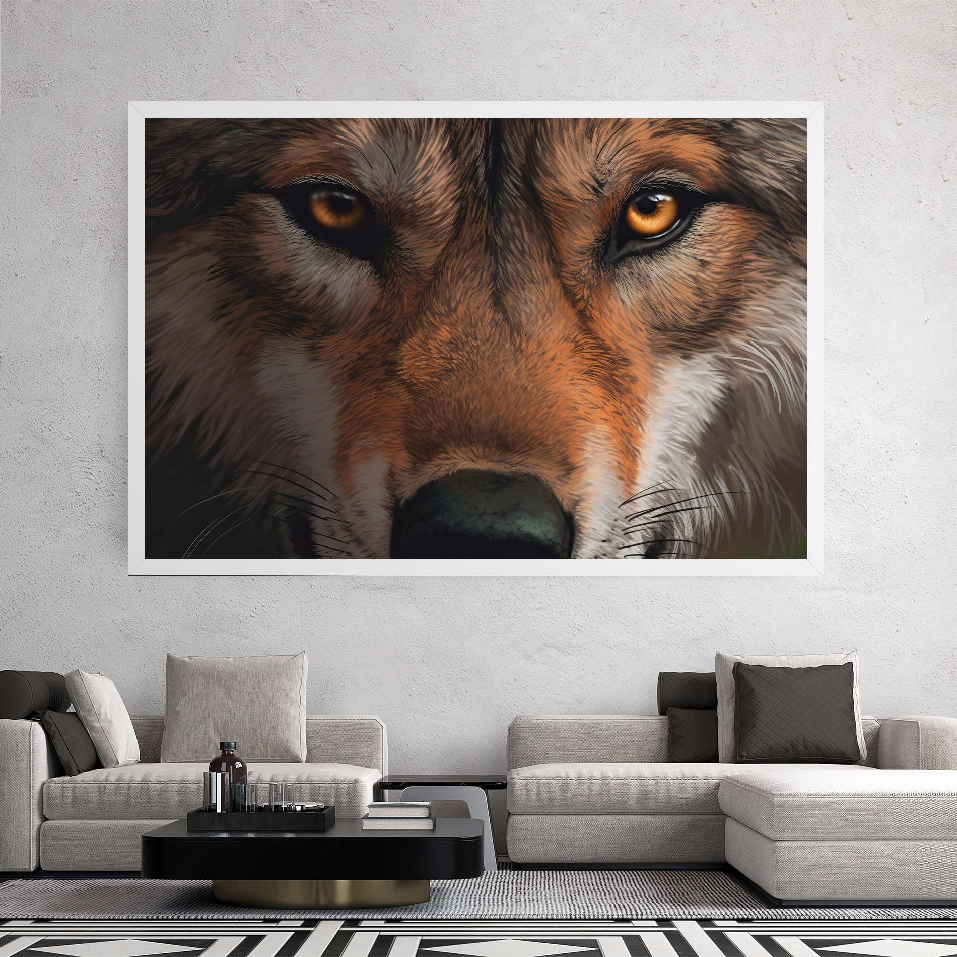 Tablou Canvas Close Up Wolf Eyes mockup 2