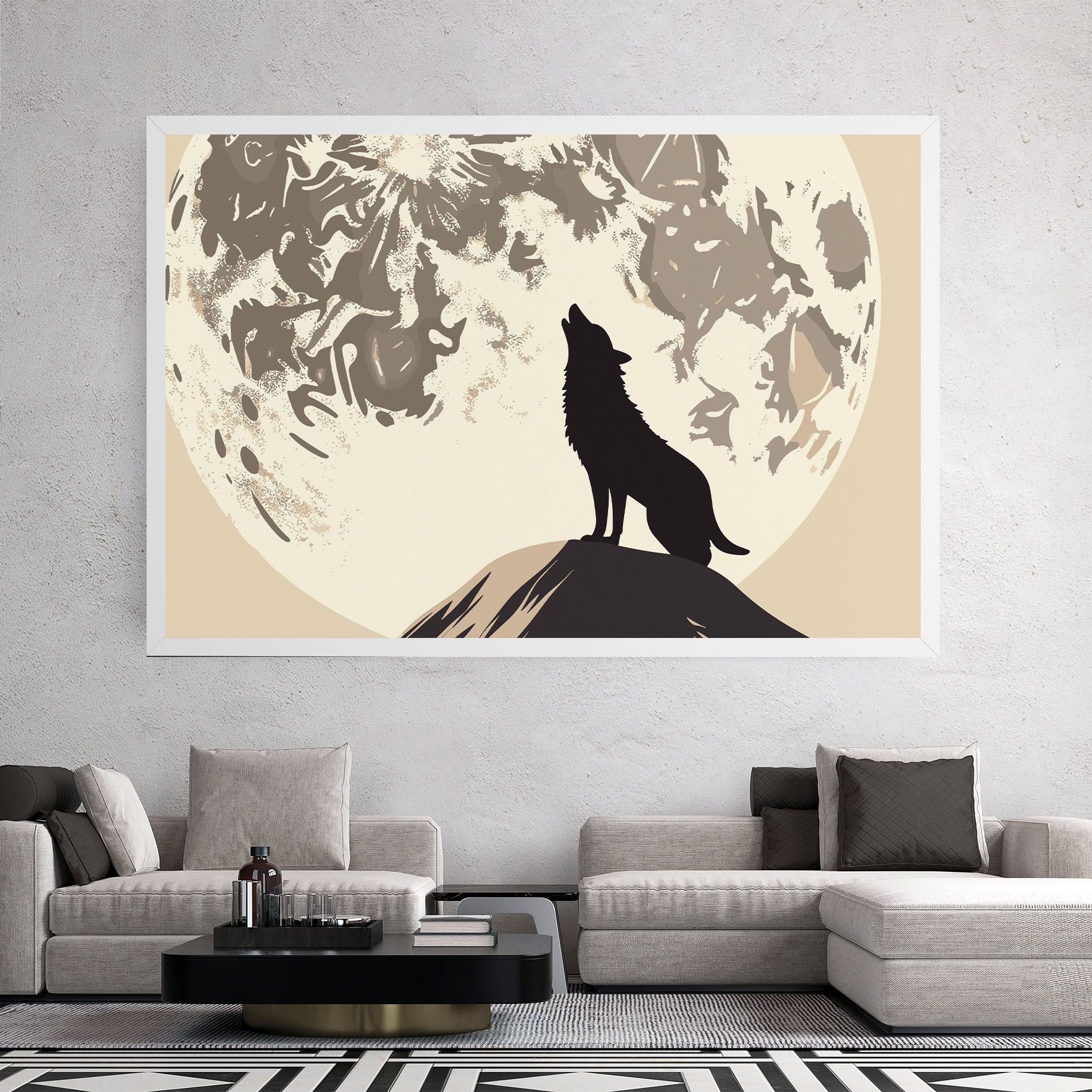 Cream Moon Wolf mockup 2
