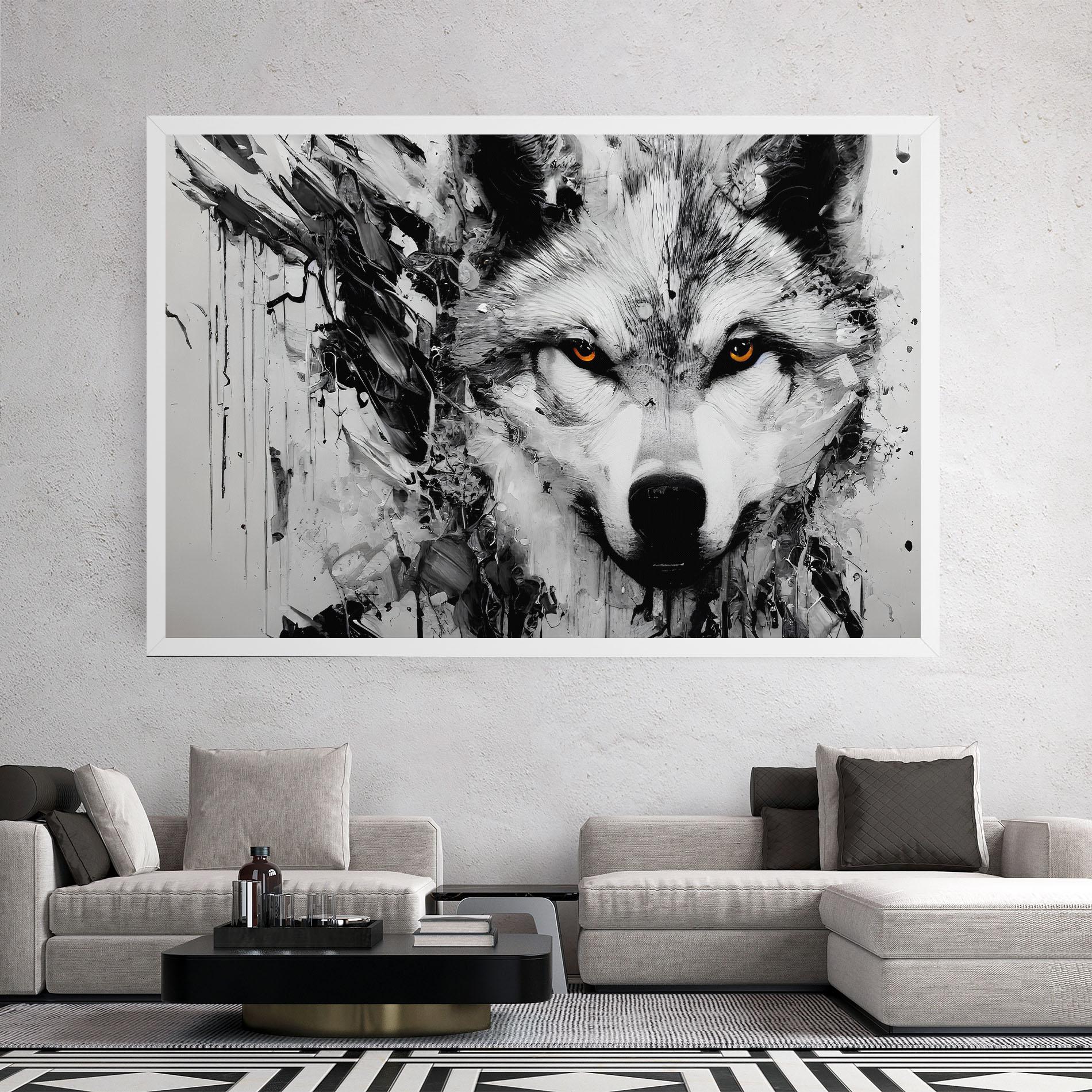 Tablou Canvas Grey Wolf Portrait mockup 2
