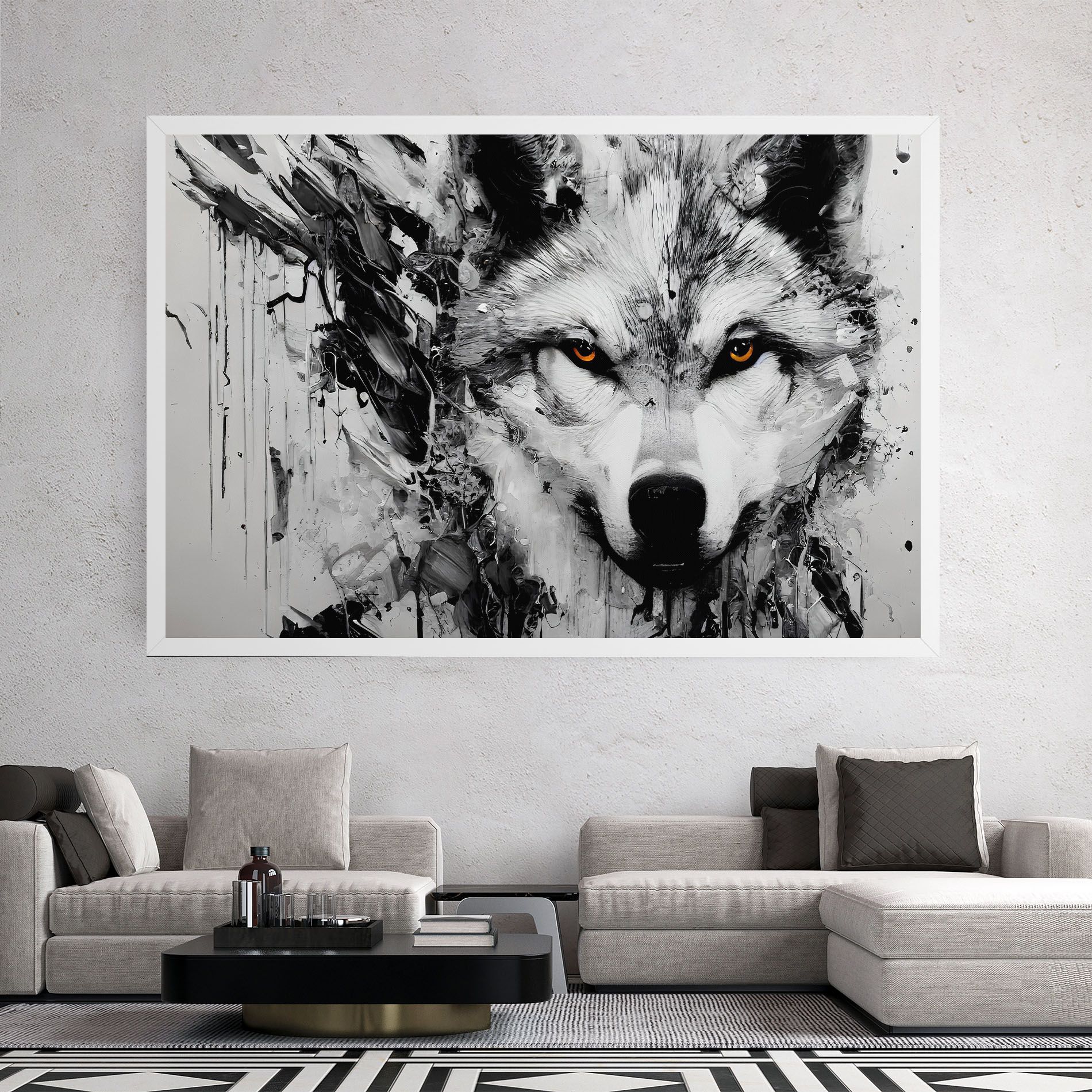 Grey Wolf Portrait mockup 2