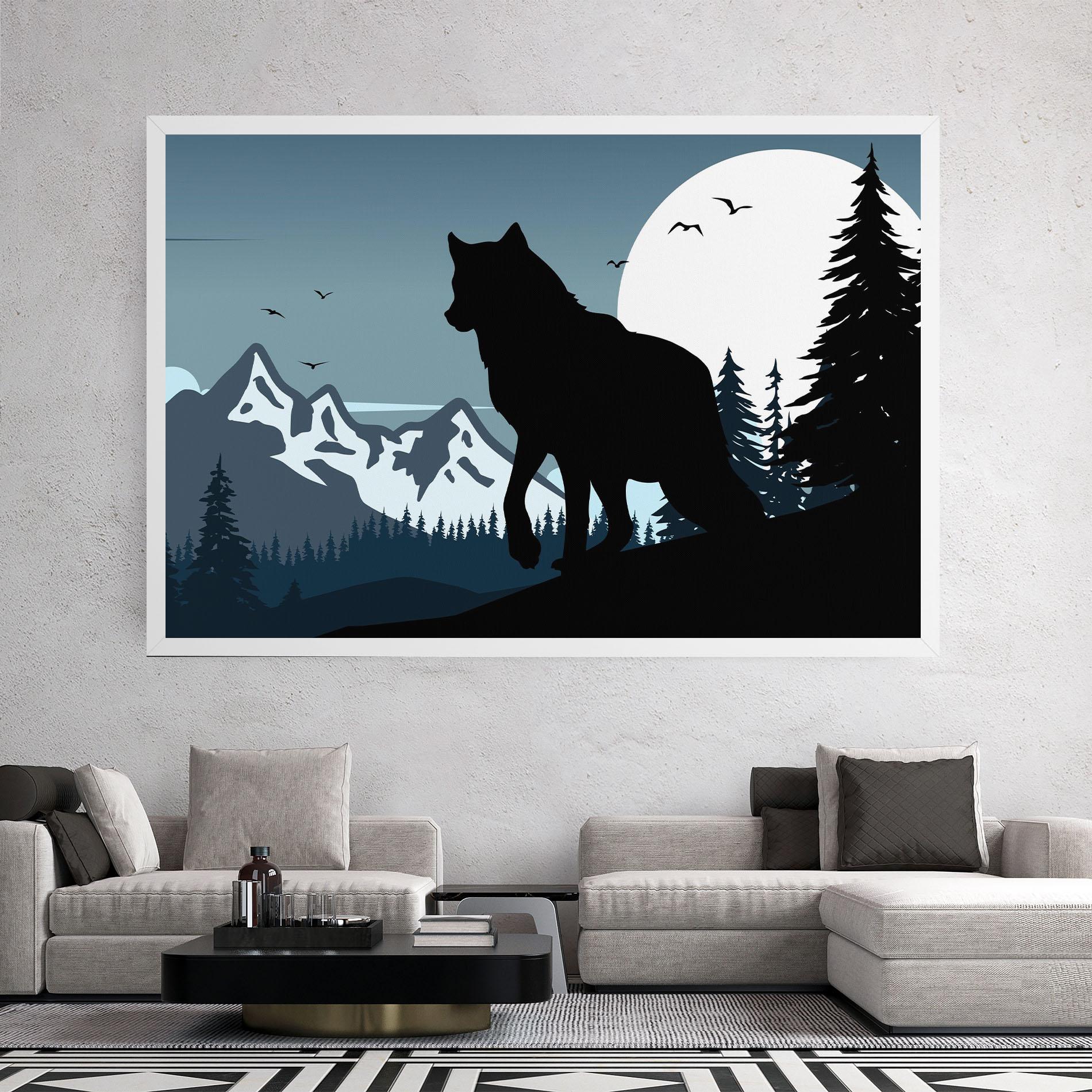 Tablou Canvas Hill Wolf mockup 2