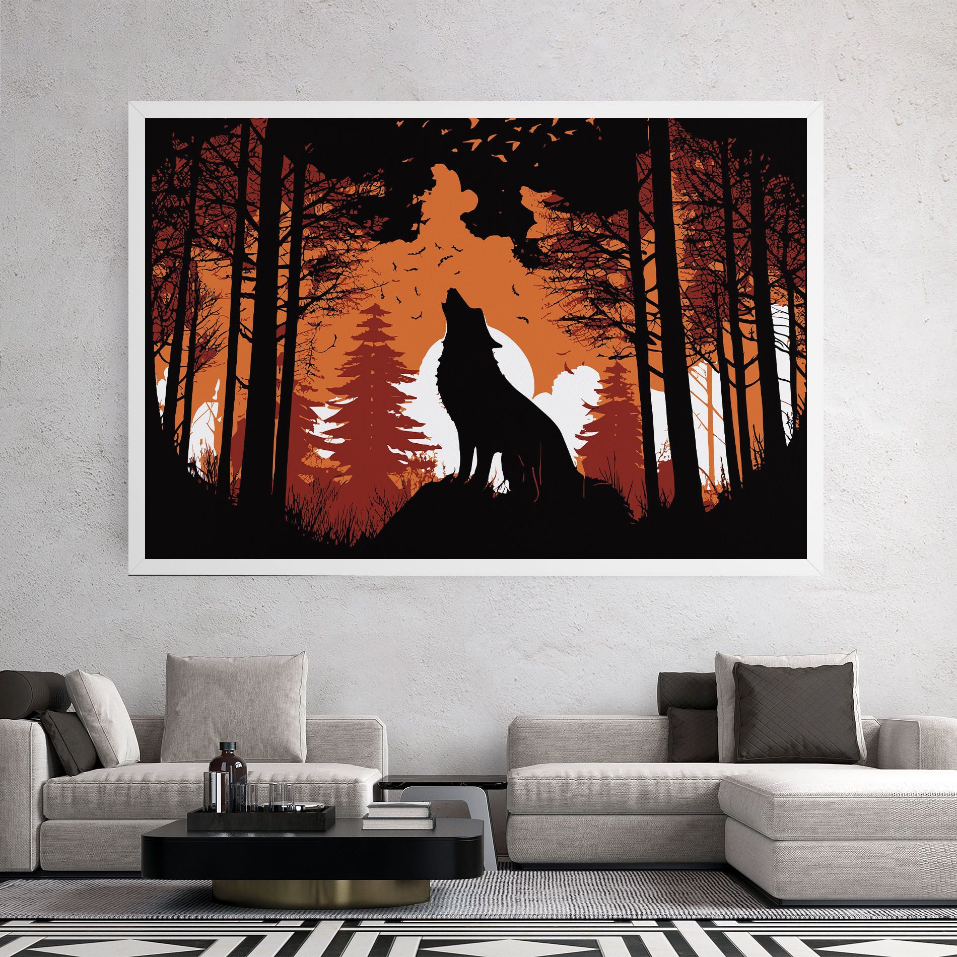 Orange Sky Wolf mockup 2