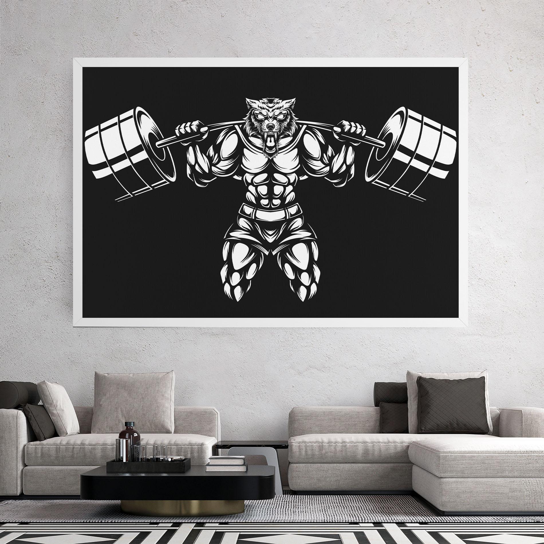 Tablou Canvas Work Out Wolf mockup 2