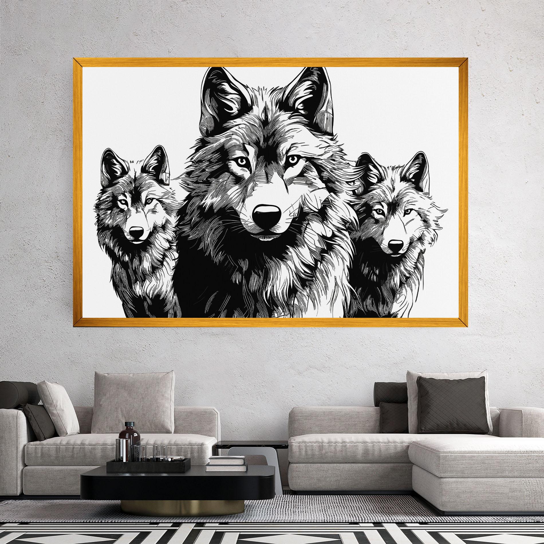 Tablou Canvas 3 Wolves mockup 2