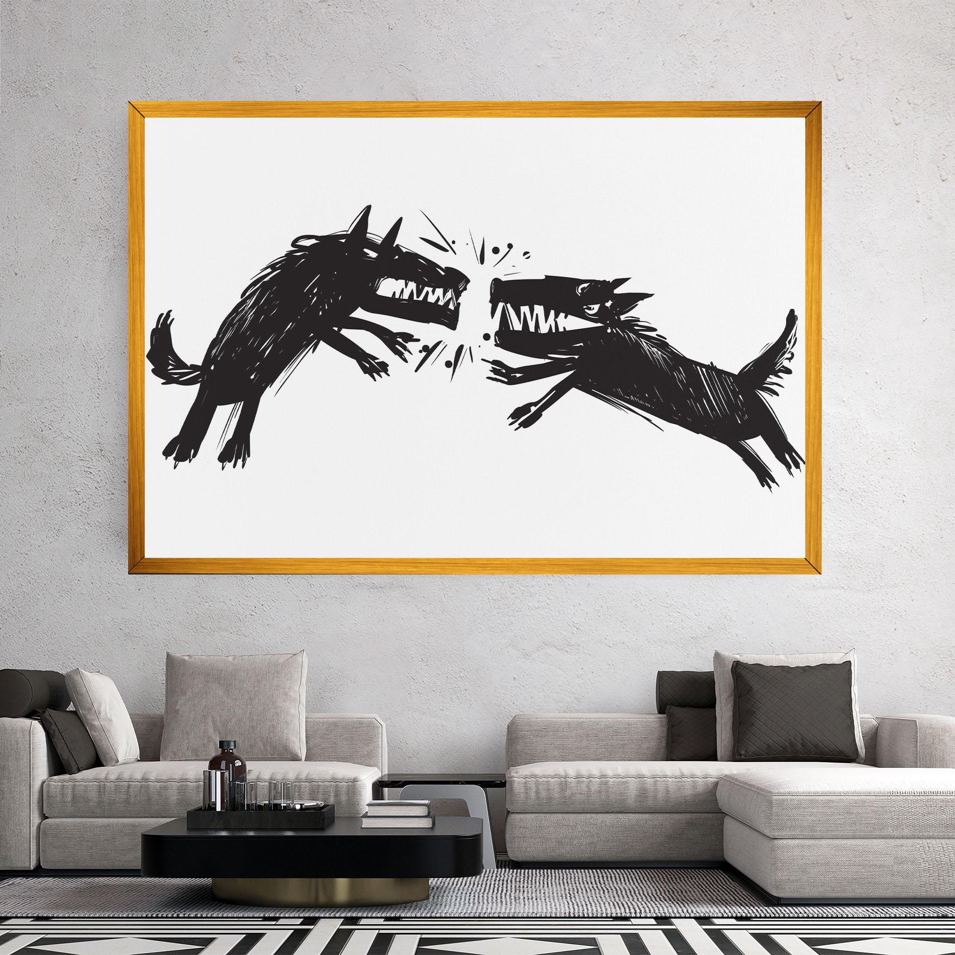 Tablou Canvas Black Wolves mockup 2