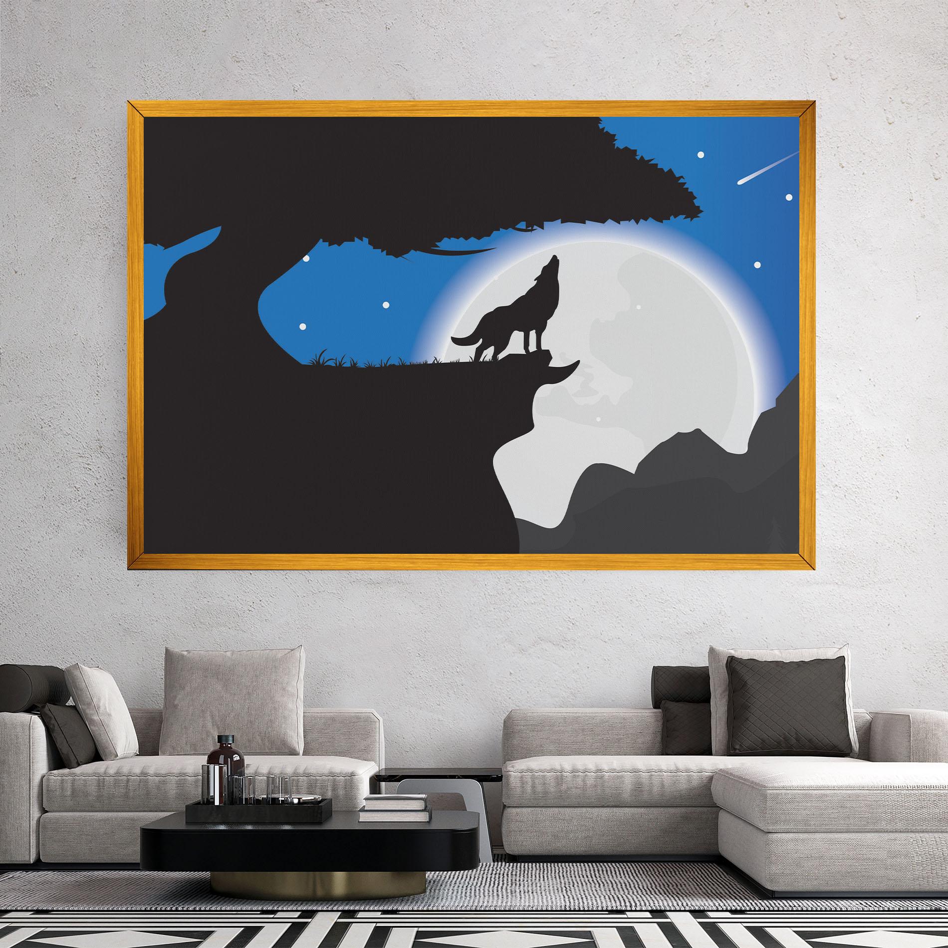 Tablou Canvas Blue Light Wolf mockup 2
