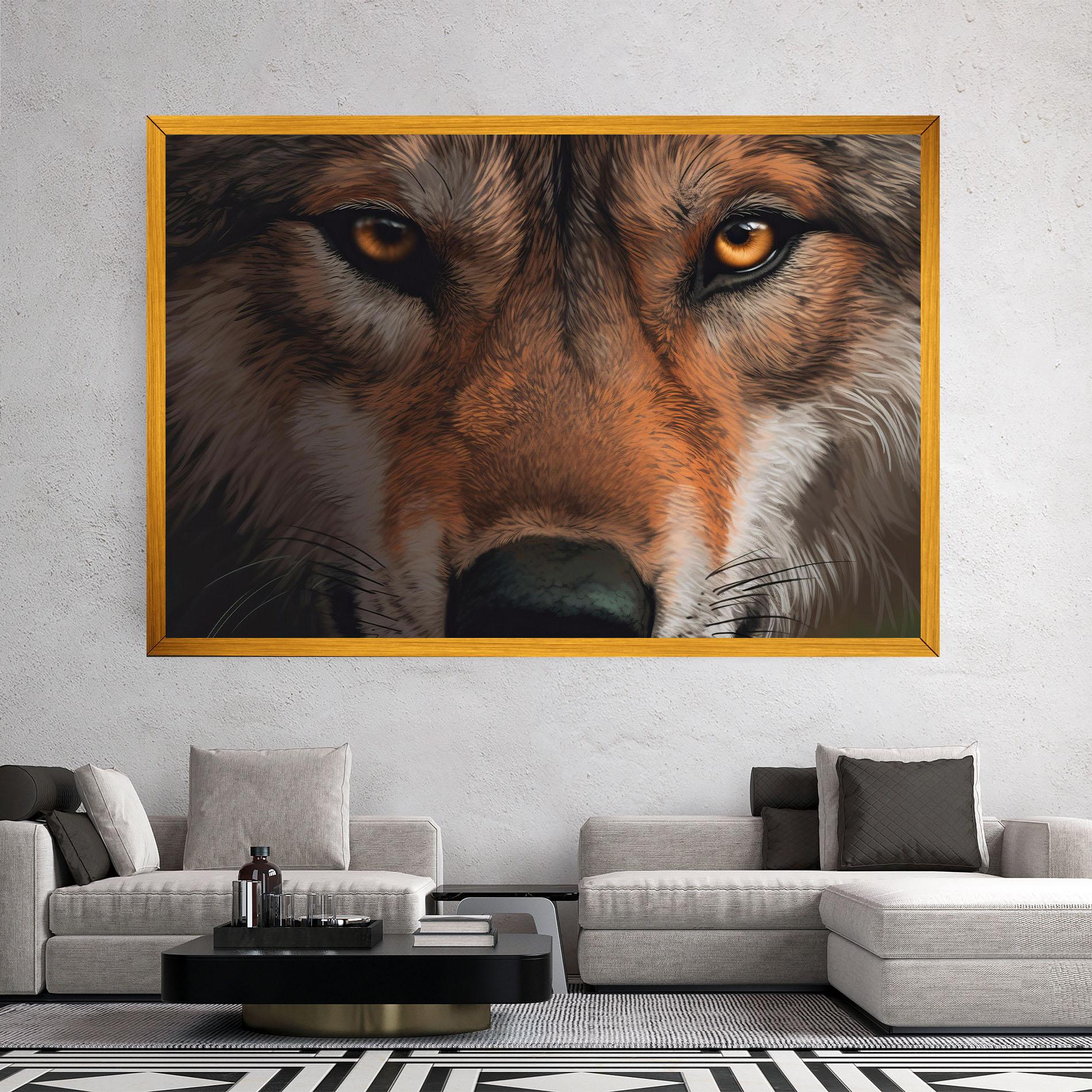 Tablou Canvas Close Up Wolf Eyes mockup 2