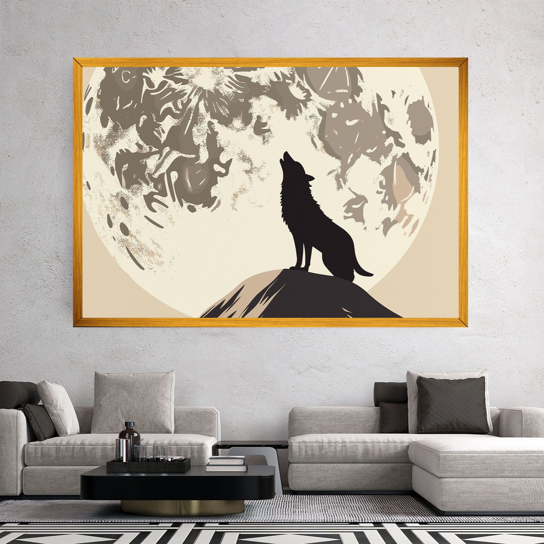 Cream Moon Wolf mockup 2