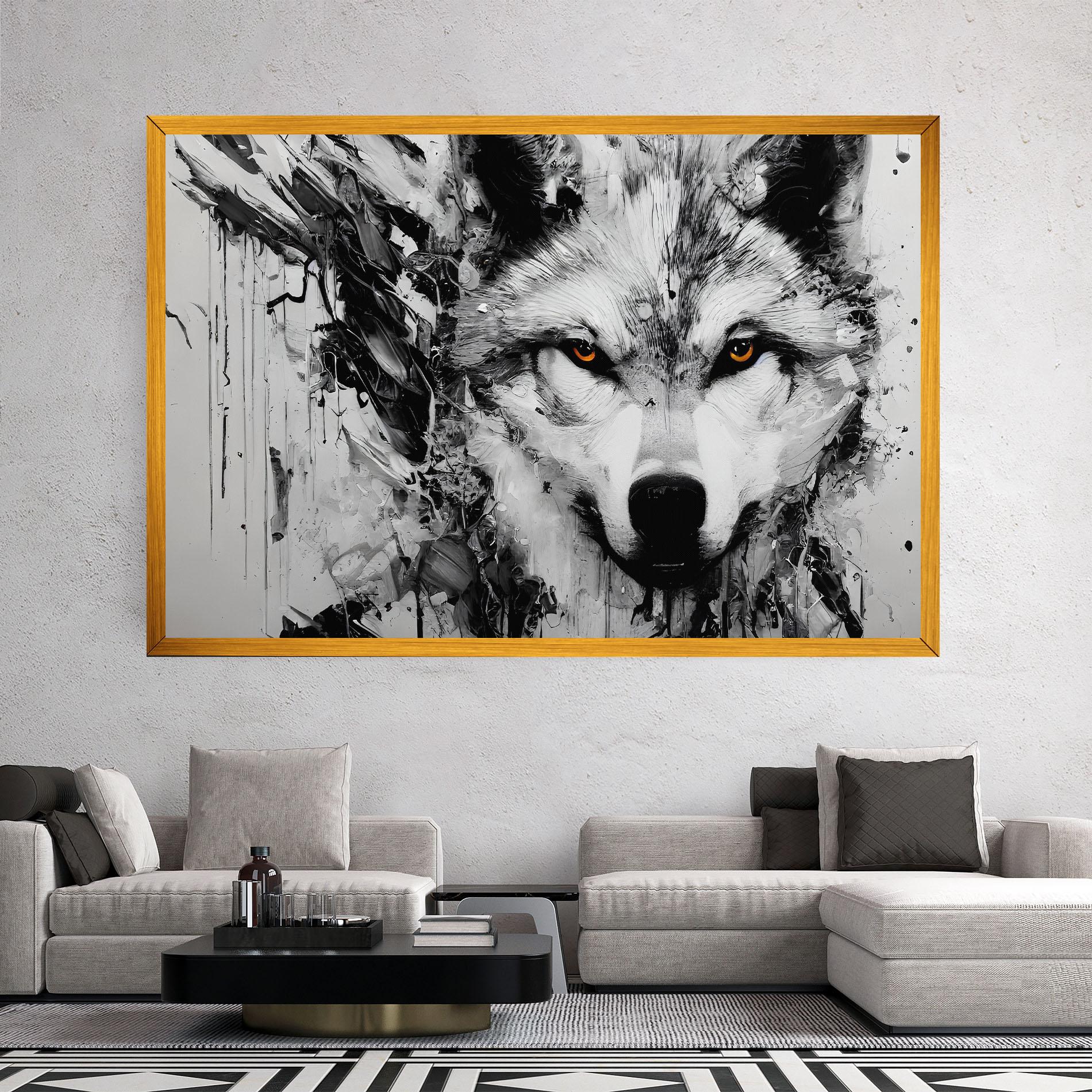 Tablou Canvas Grey Wolf Portrait mockup 2