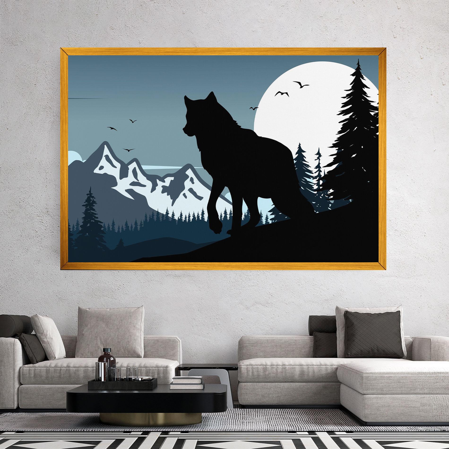 Tablou Canvas Hill Wolf mockup 2