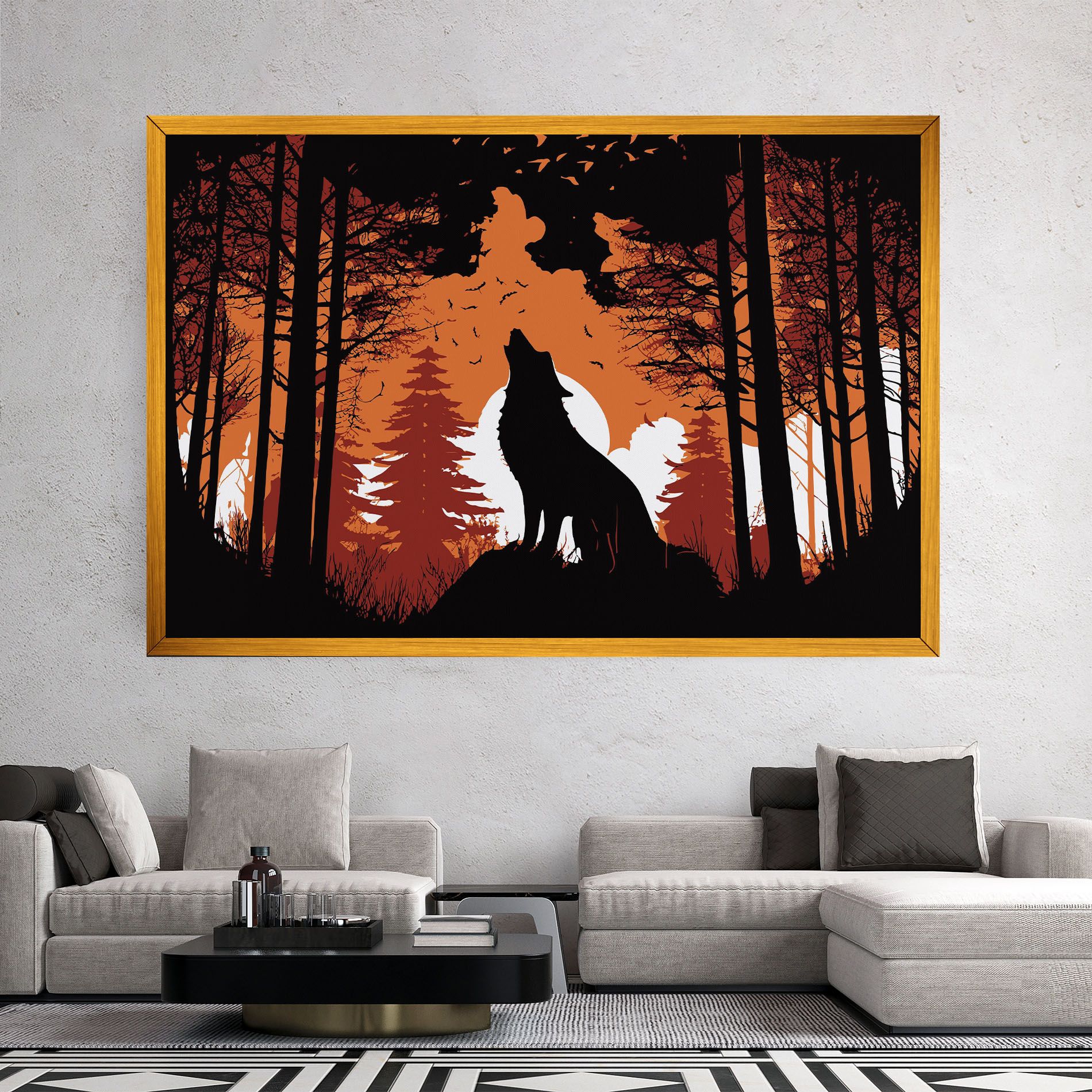 Orange Sky Wolf mockup 2