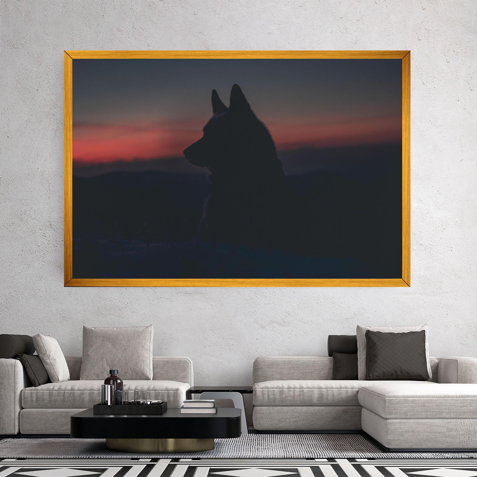 Tablou Canvas Wolf Shillouette mockup 2