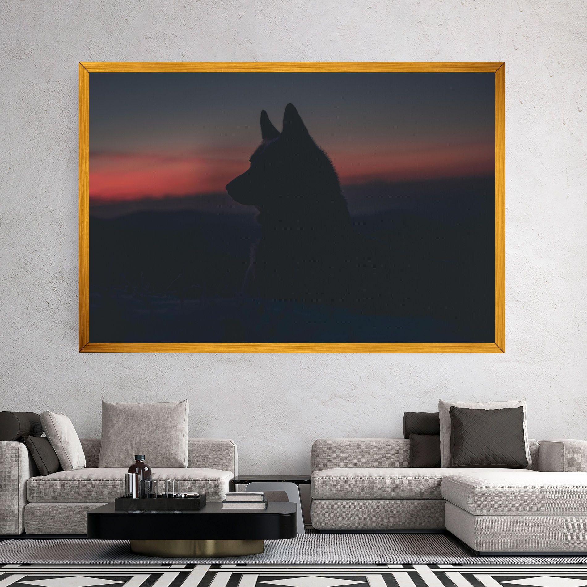Wolf Shillouette mockup 2