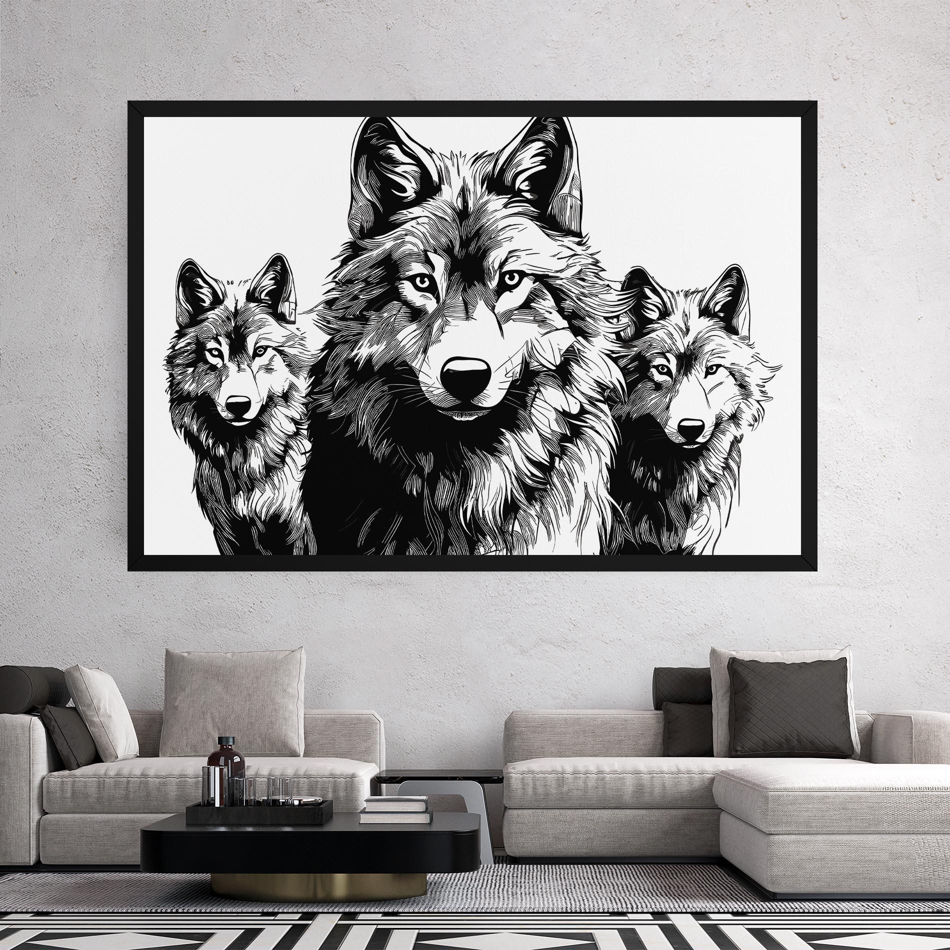Tablou Canvas 3 Wolves mockup 2