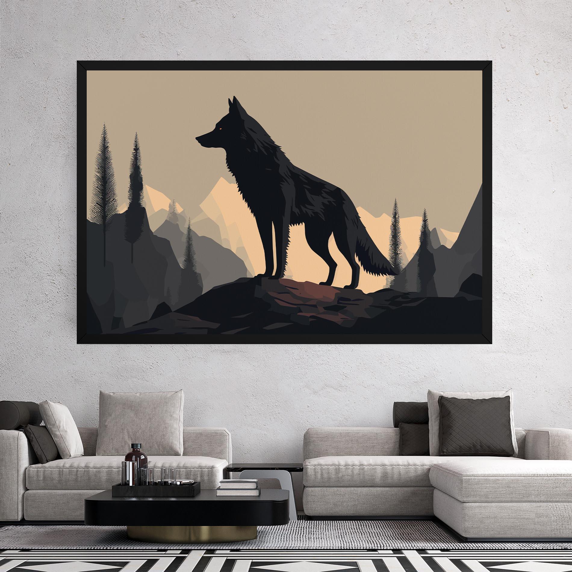 Tablou Canvas Black Wolf mockup 2