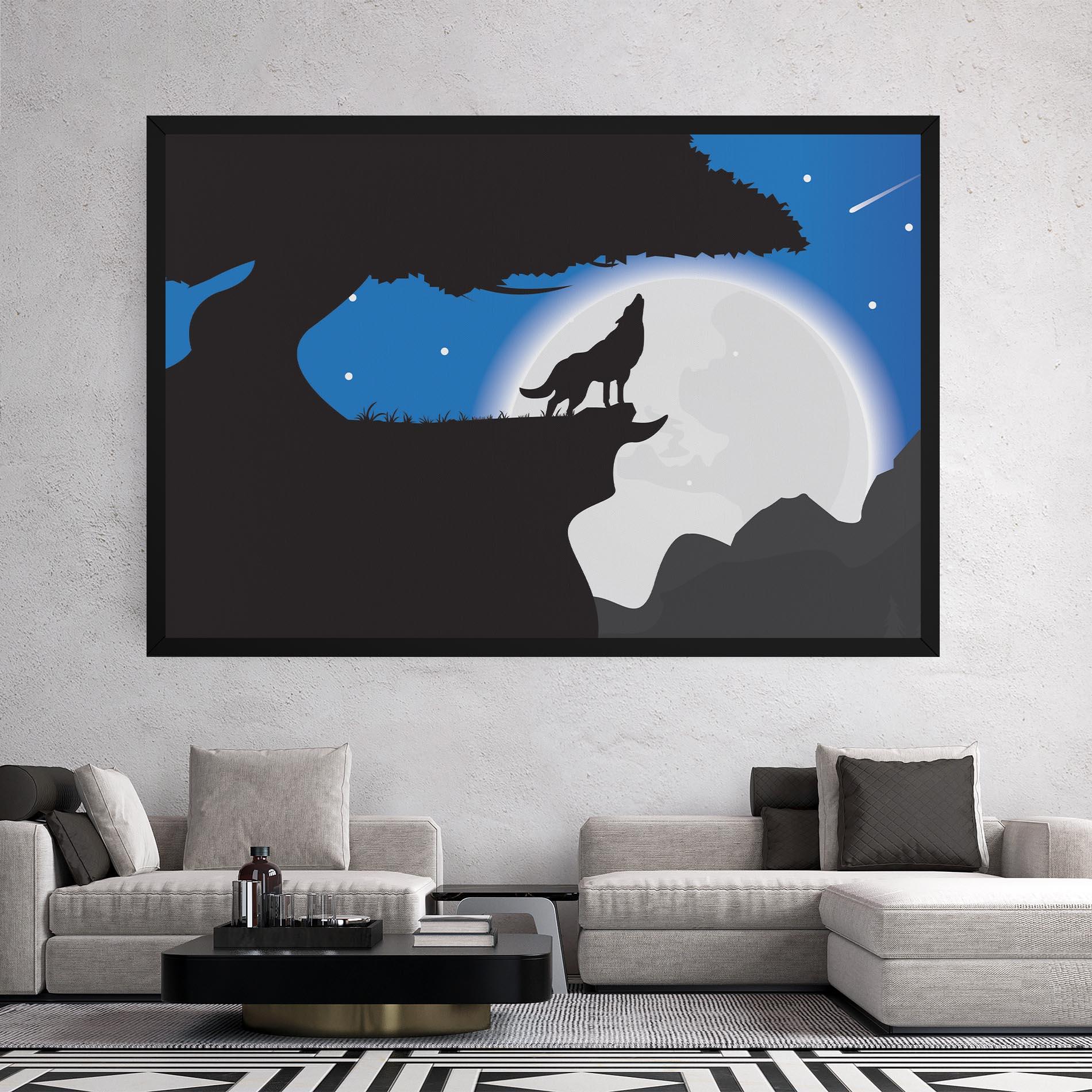 Tablou Canvas Blue Light Wolf mockup 2