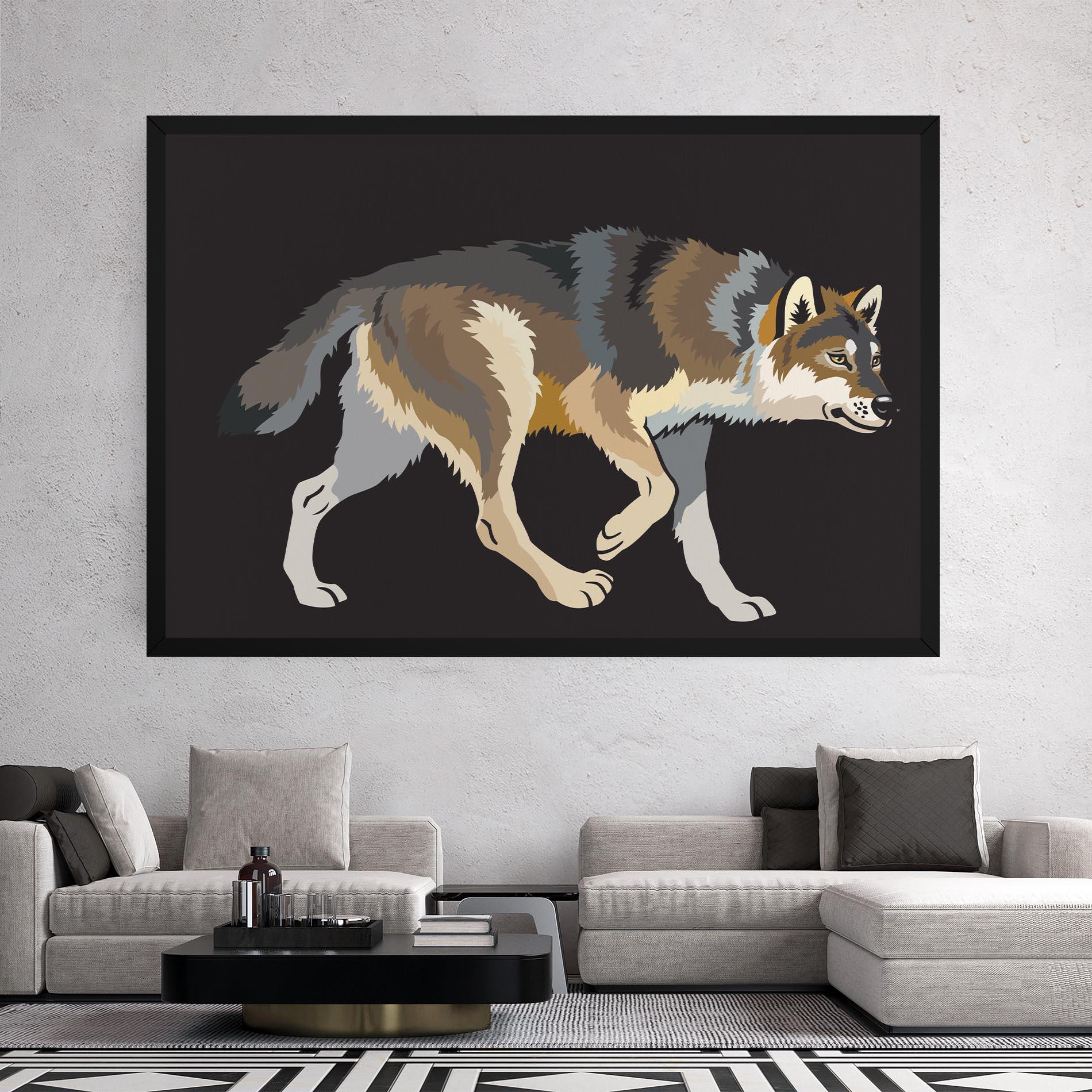 Tablou Canvas Cartoon Wolf mockup 2
