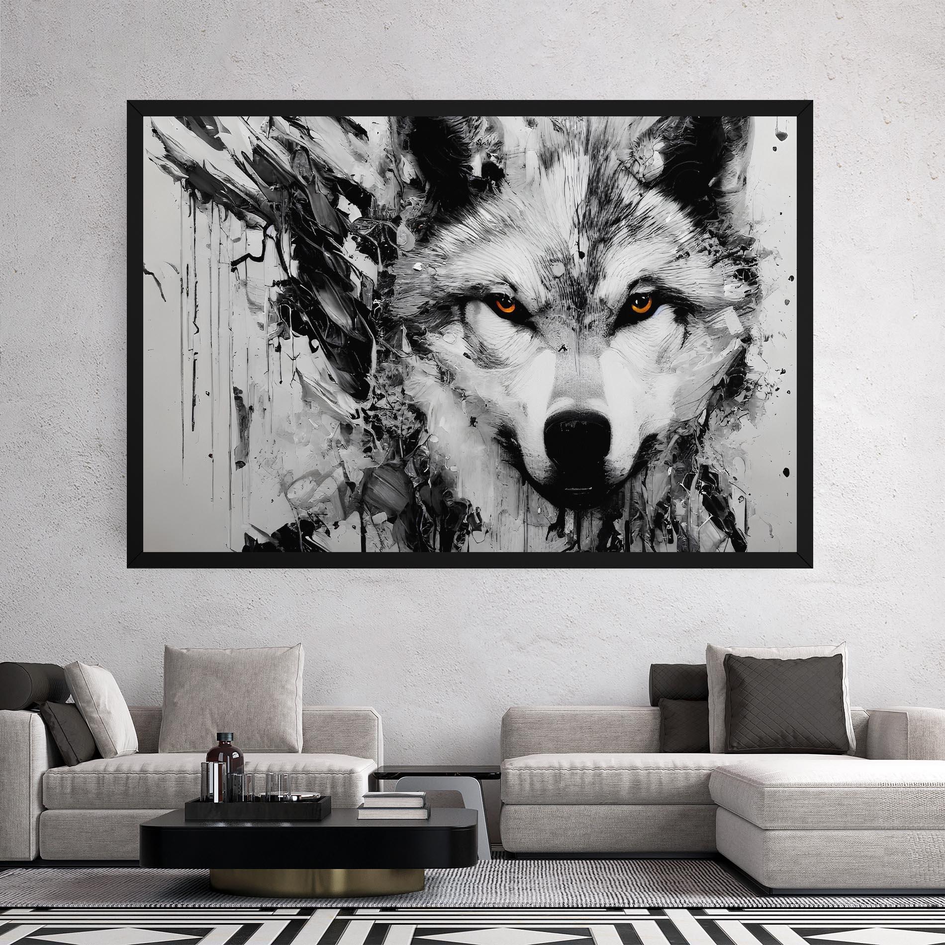 Tablou Canvas Grey Wolf Portrait mockup 2