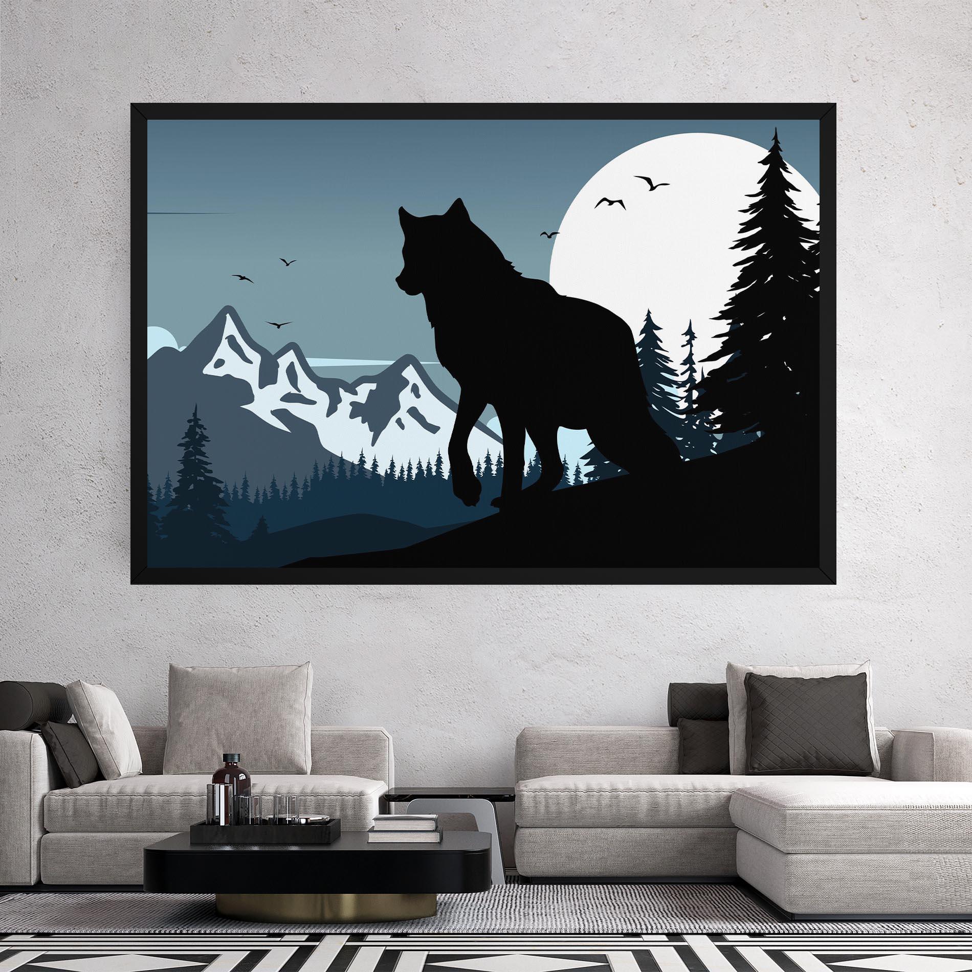 Tablou Canvas Hill Wolf mockup 2