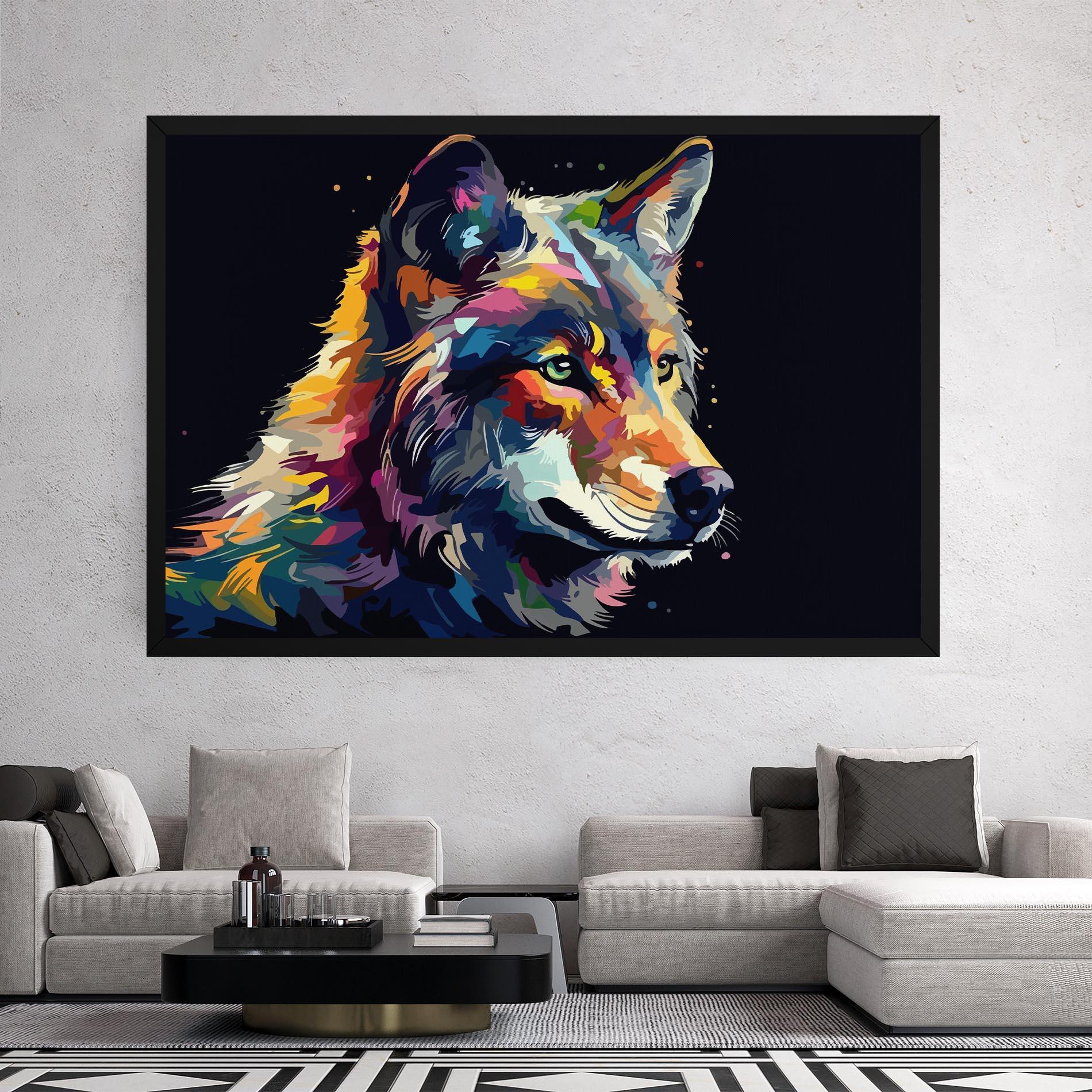 Tablou Canvas Painted Wolf mockup 2
