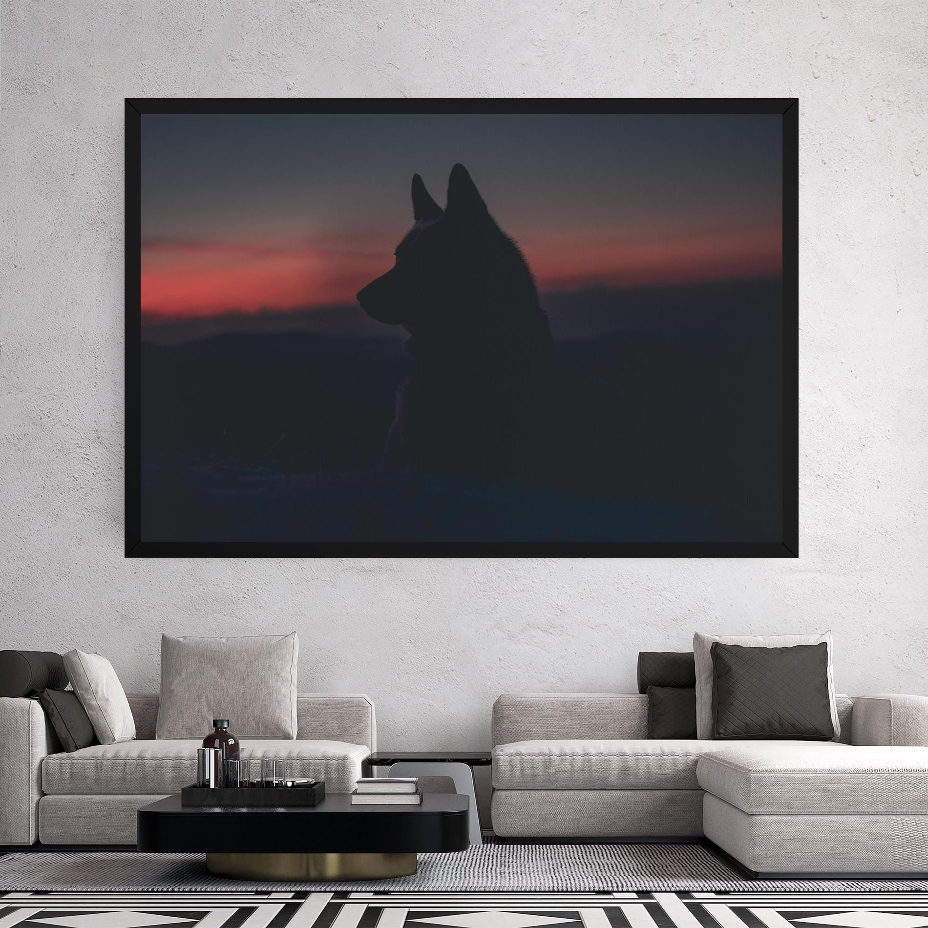 Wolf Shillouette mockup 2