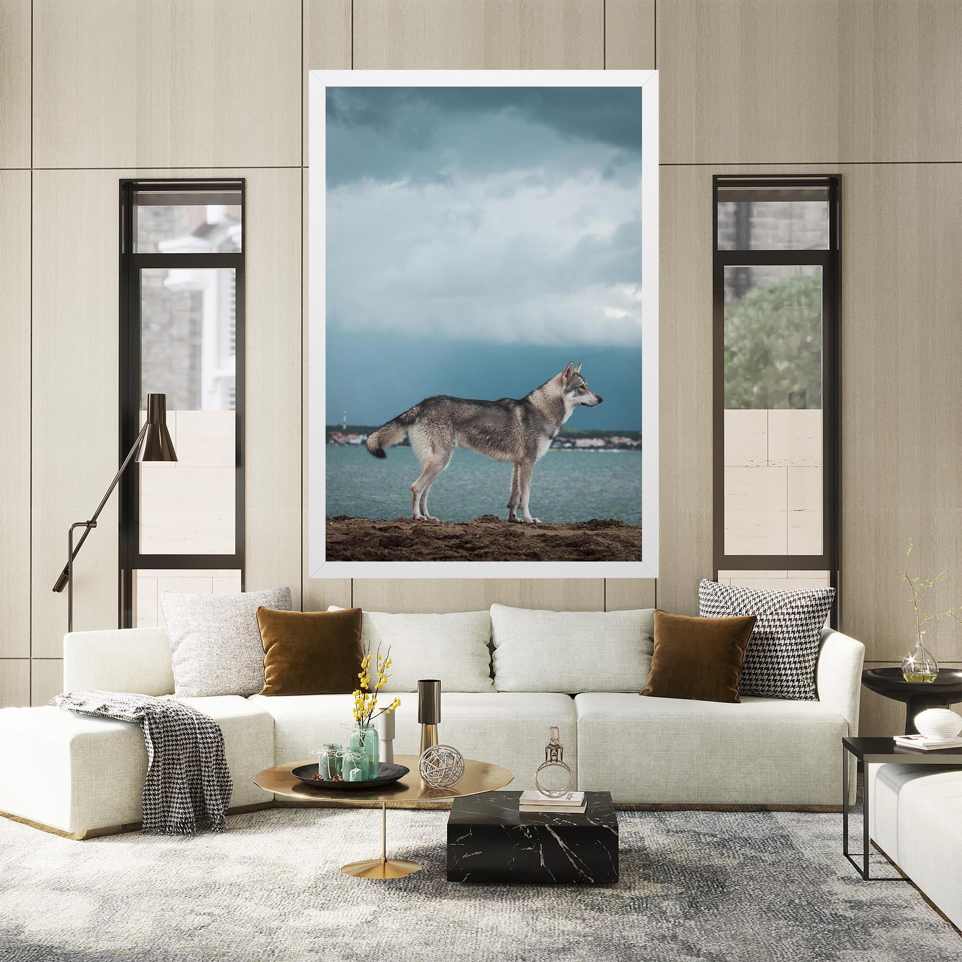 Tablou Canvas Grey Wolf Looking mockup 2