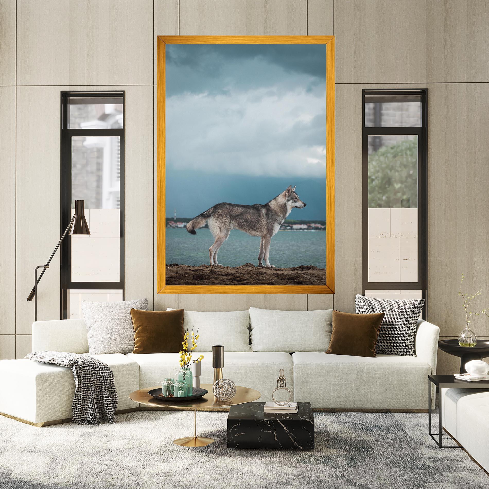 Tablou Canvas Grey Wolf Looking mockup 2